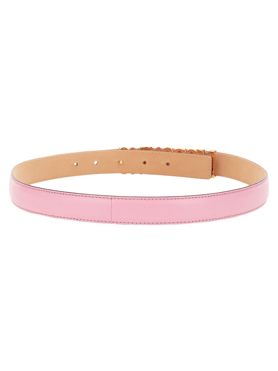 Shop Moschino Belt With Logo In Pink