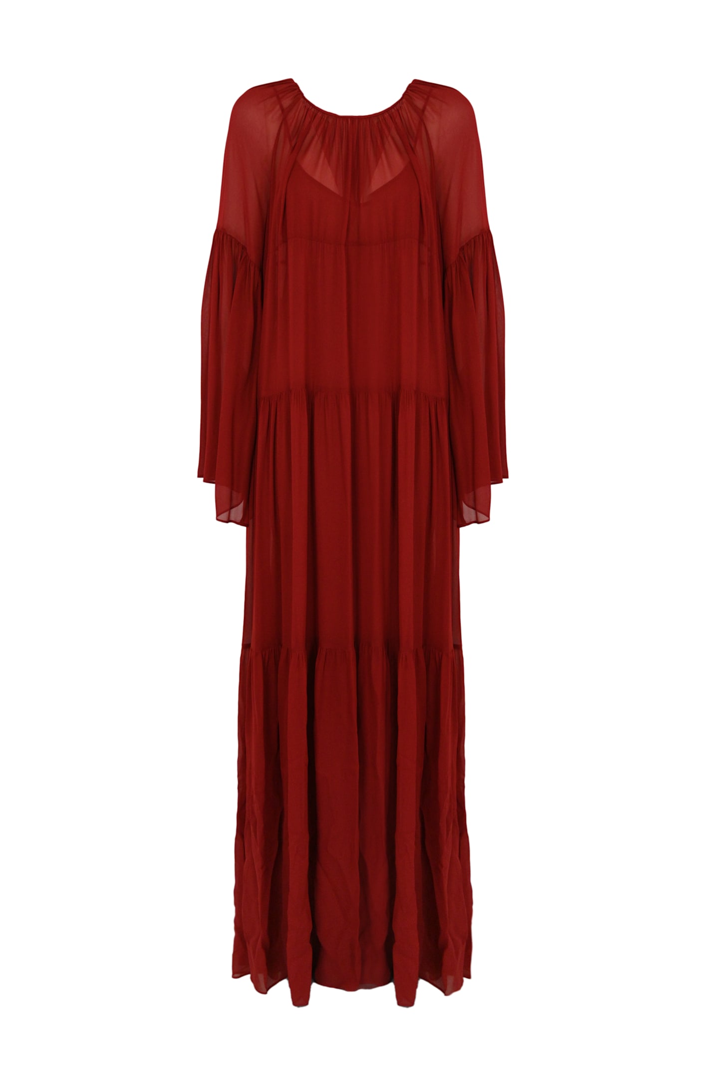 Philosophy Di Lorenzo Serafini Flared Maxi Dress In Rosso