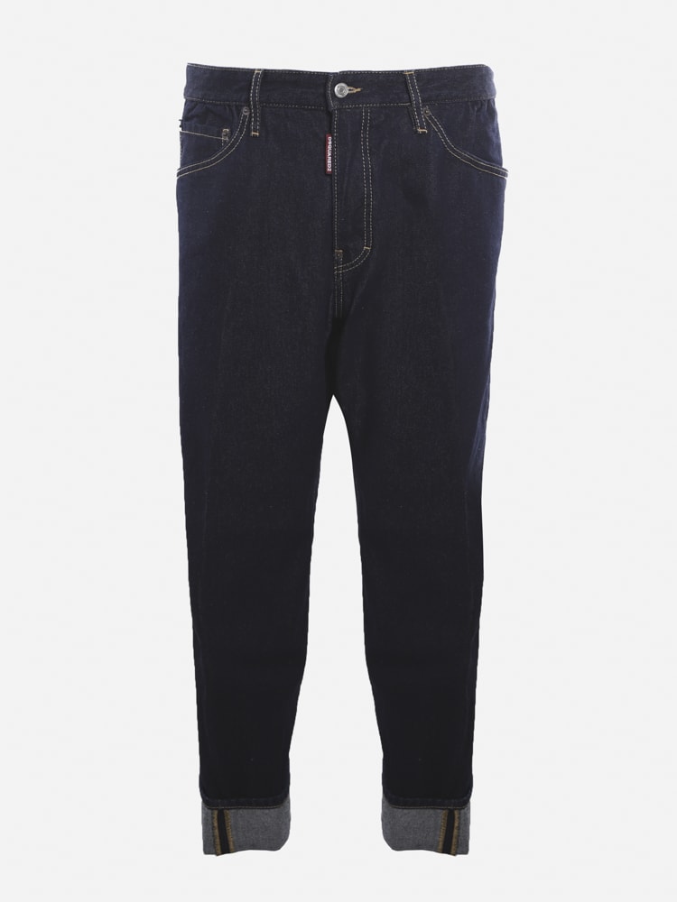Dsquared2 Cotton Denim Jeans With Contrasting Stitching