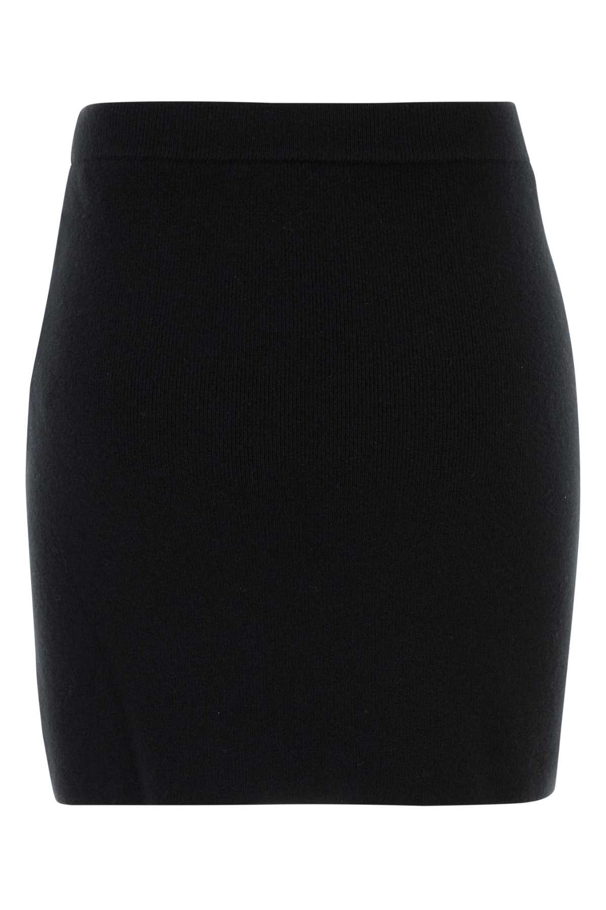 Alexander Wang T T By Alexander Wang Black Wool Blend Mini Skirt In Black