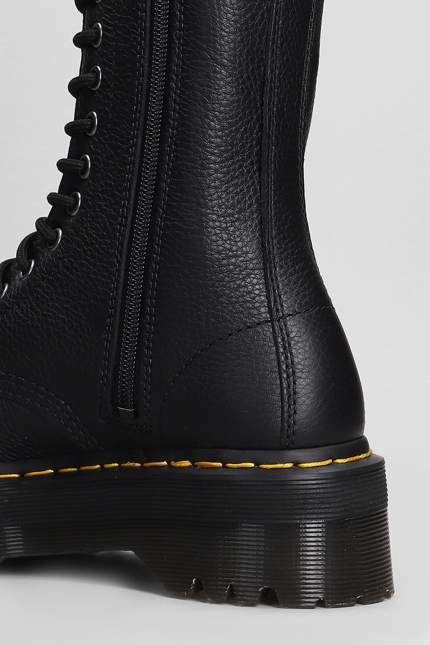 Shop Dr. Martens' 1b99 Quad Combat Boots In Black Leather