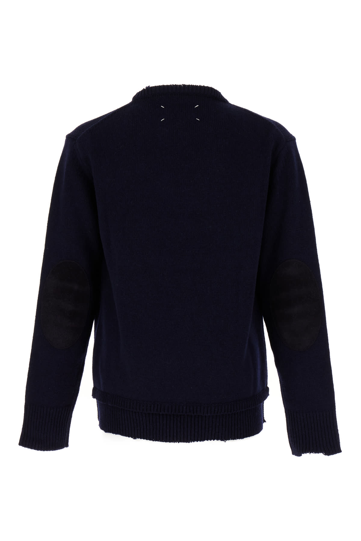 Shop Maison Margiela Midnight Blue Wool Blend Oversize Sweater In 511f