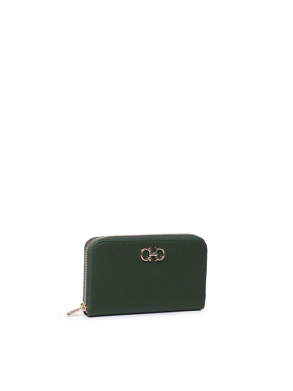 Shop Ferragamo Continental Calfskin Wallet In Green