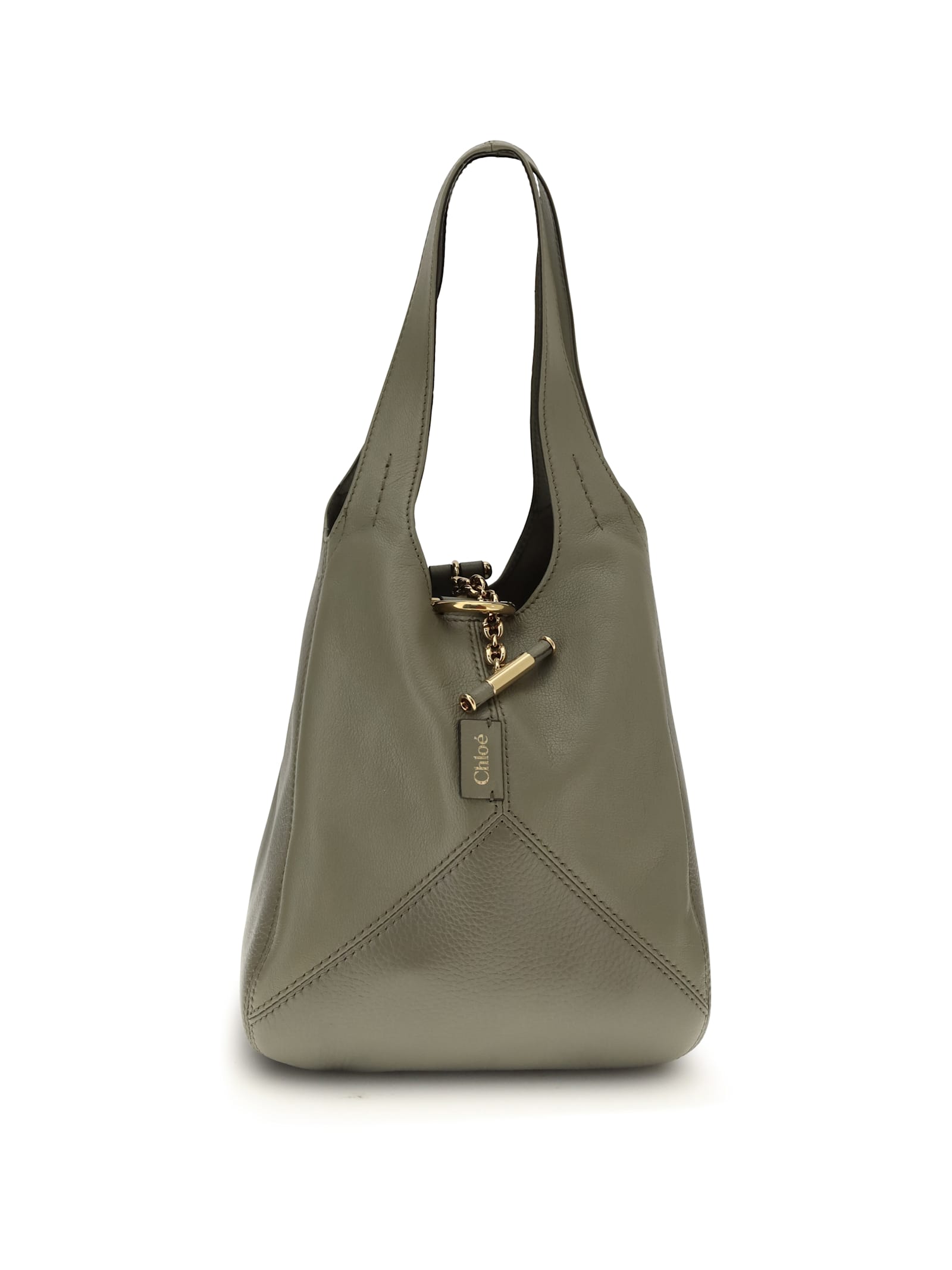 Chloé Green Calf Leather Bos Taurus Shoulder Bag In Green