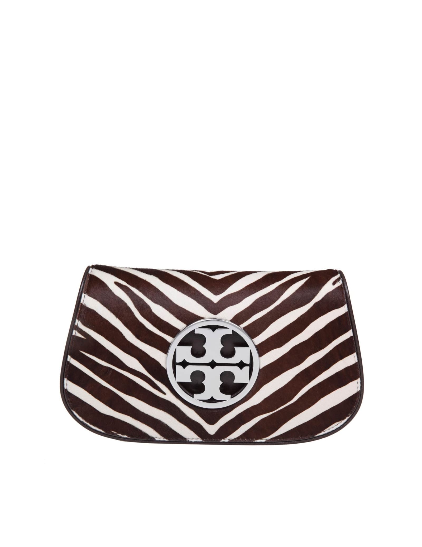 TORY BURCH REVA CLUTCH IN ZEBRA PRINT PONY