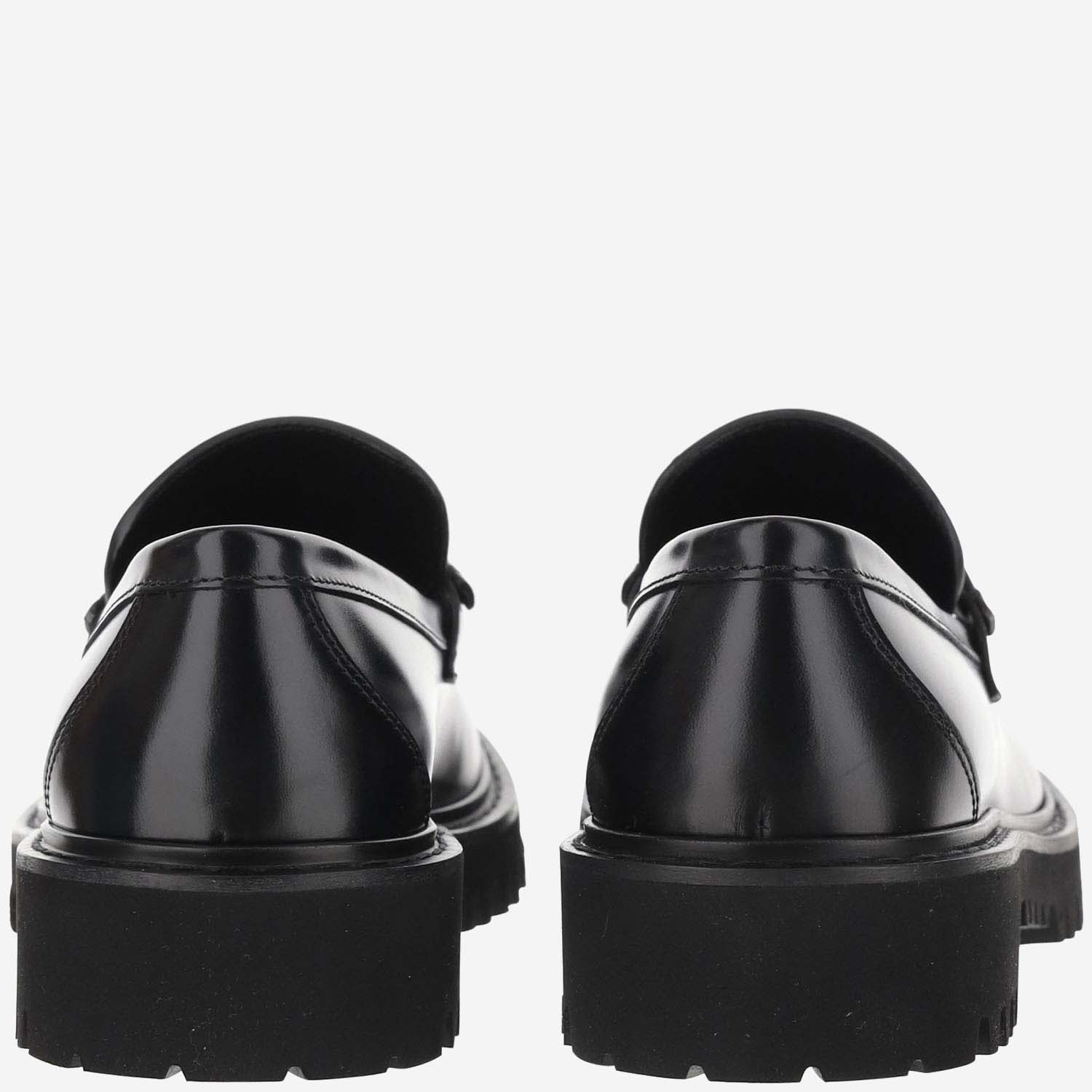 Shop Valentino Vlogo Signature Calfskin Loafers In Black