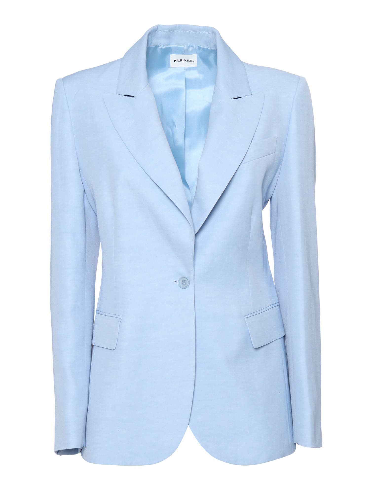 Shop P.a.r.o.s.h Womens Single-breasted Blazer In Light Blue
