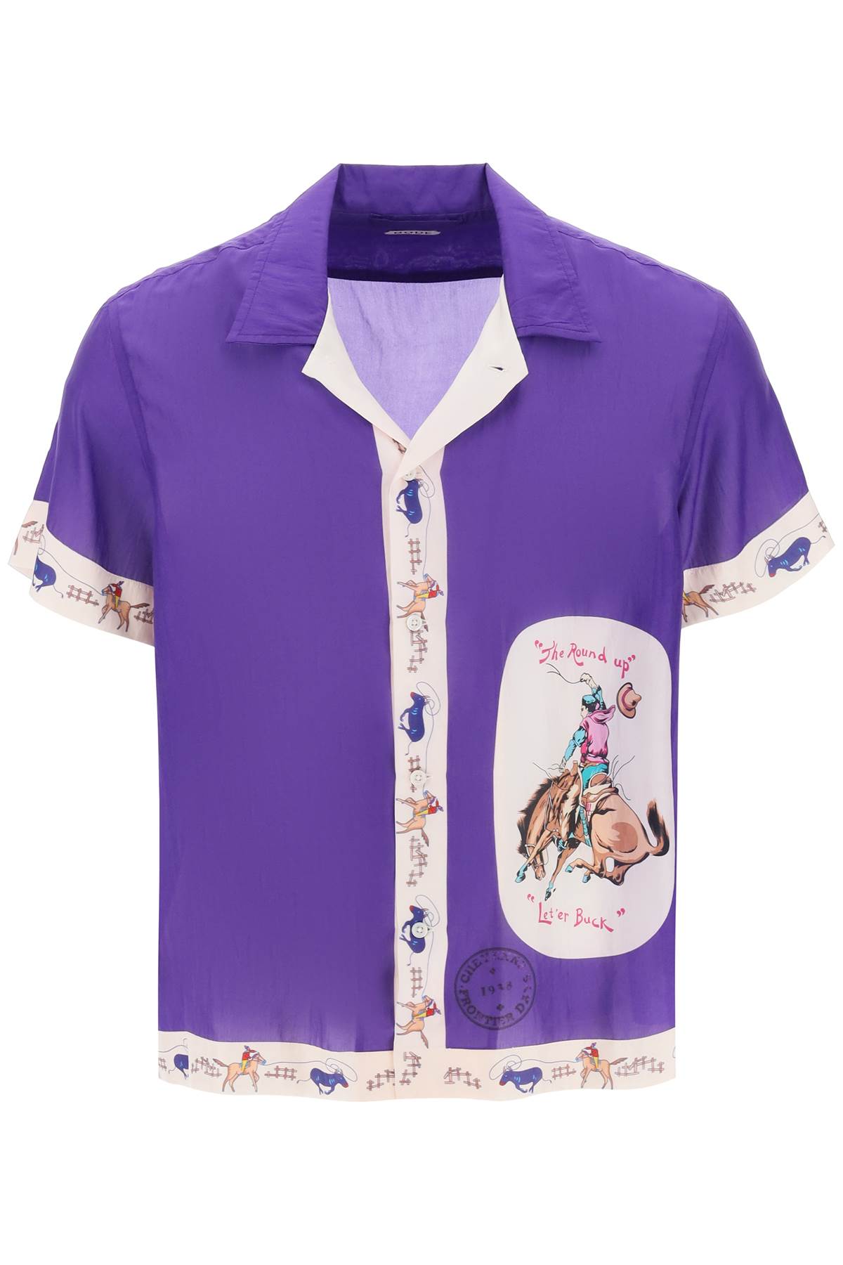 BODE ROUND UP BOWLING SHIRT WITH GRAPHIC MOTIF