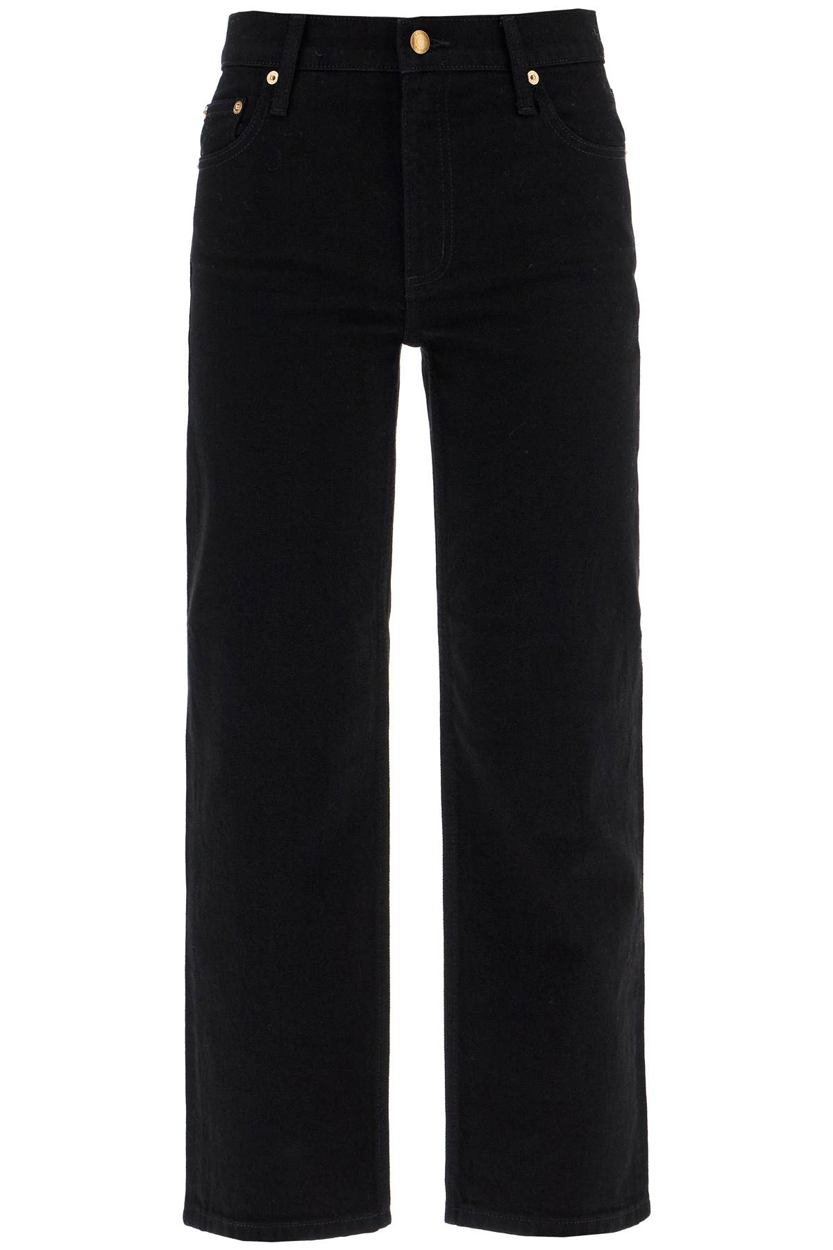 Shop Tory Burch Low-waisted Kick Flare Jeans In Black Rinse Wash (black)