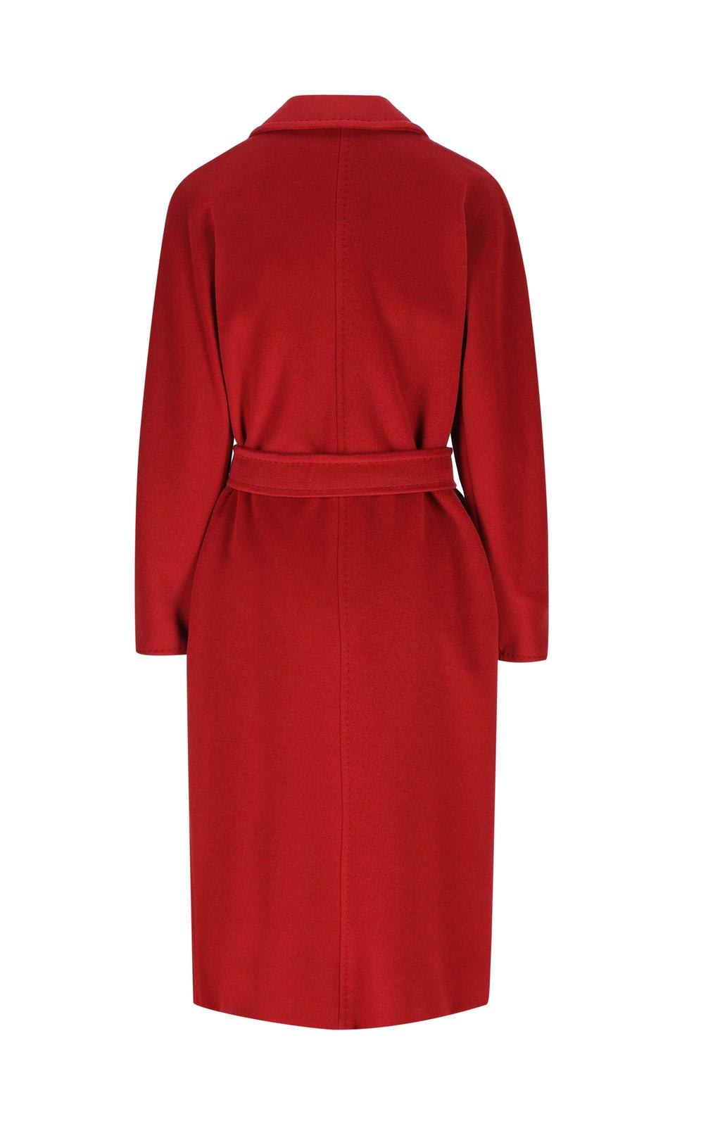 Max Mara Double-breasted Belted Coat In Red