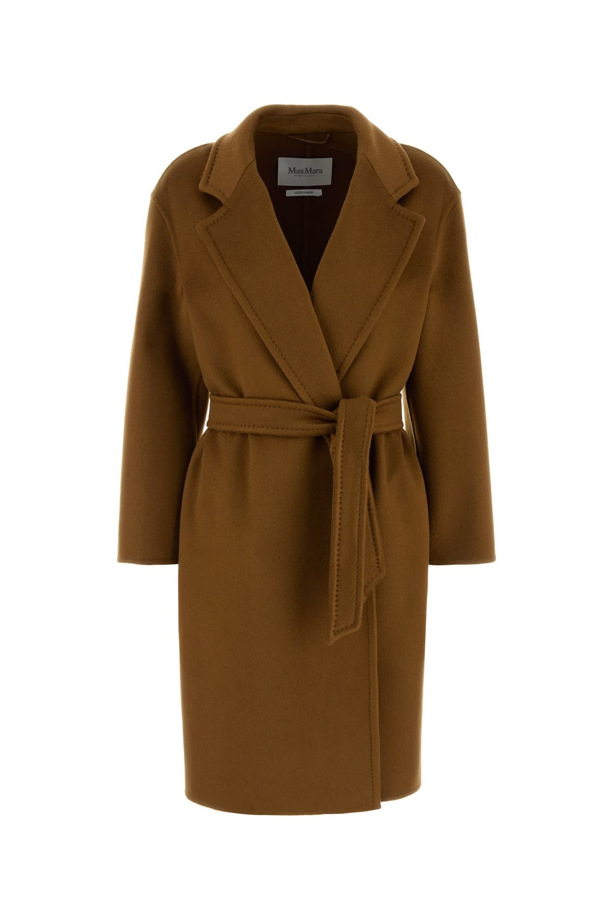 コート MAX MARA Brown Cashmere Melinda Coat Cashmere midi coat with belt, tobacco | 