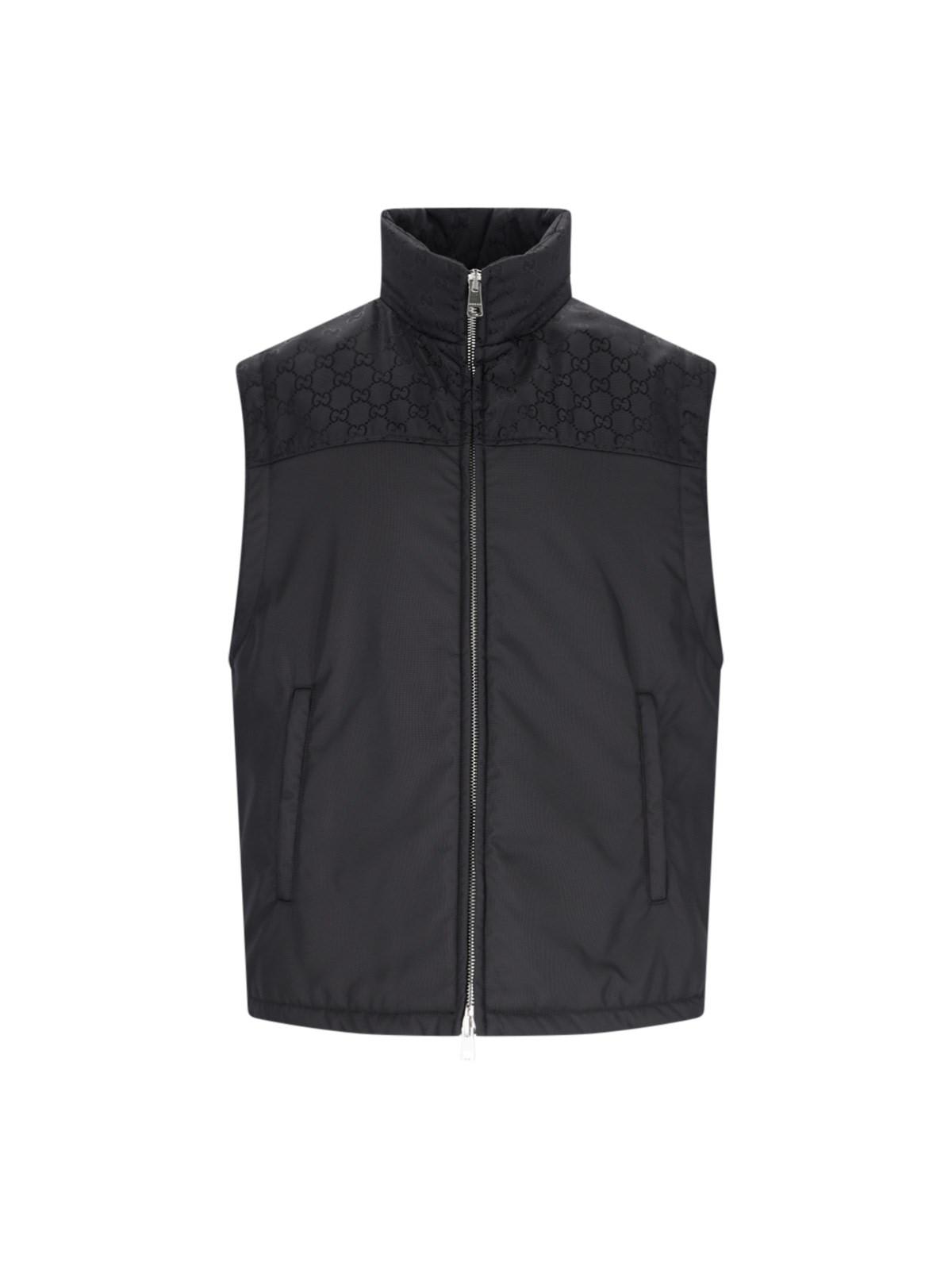 Shop Gucci Gg Zip Vest In Black