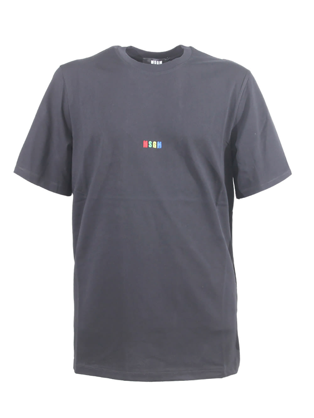 Cotton T-shirt With Msgm rainbow Micro Logo