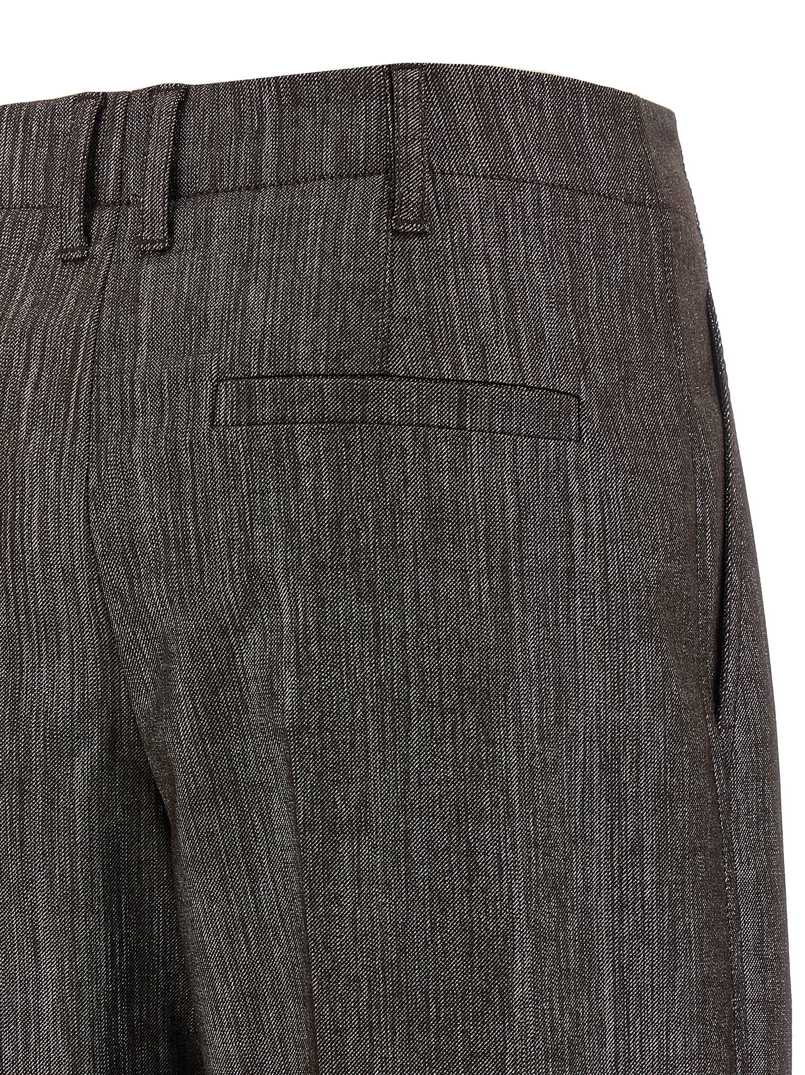 Brunello Cucinelli Women Lurex Pants In Gray