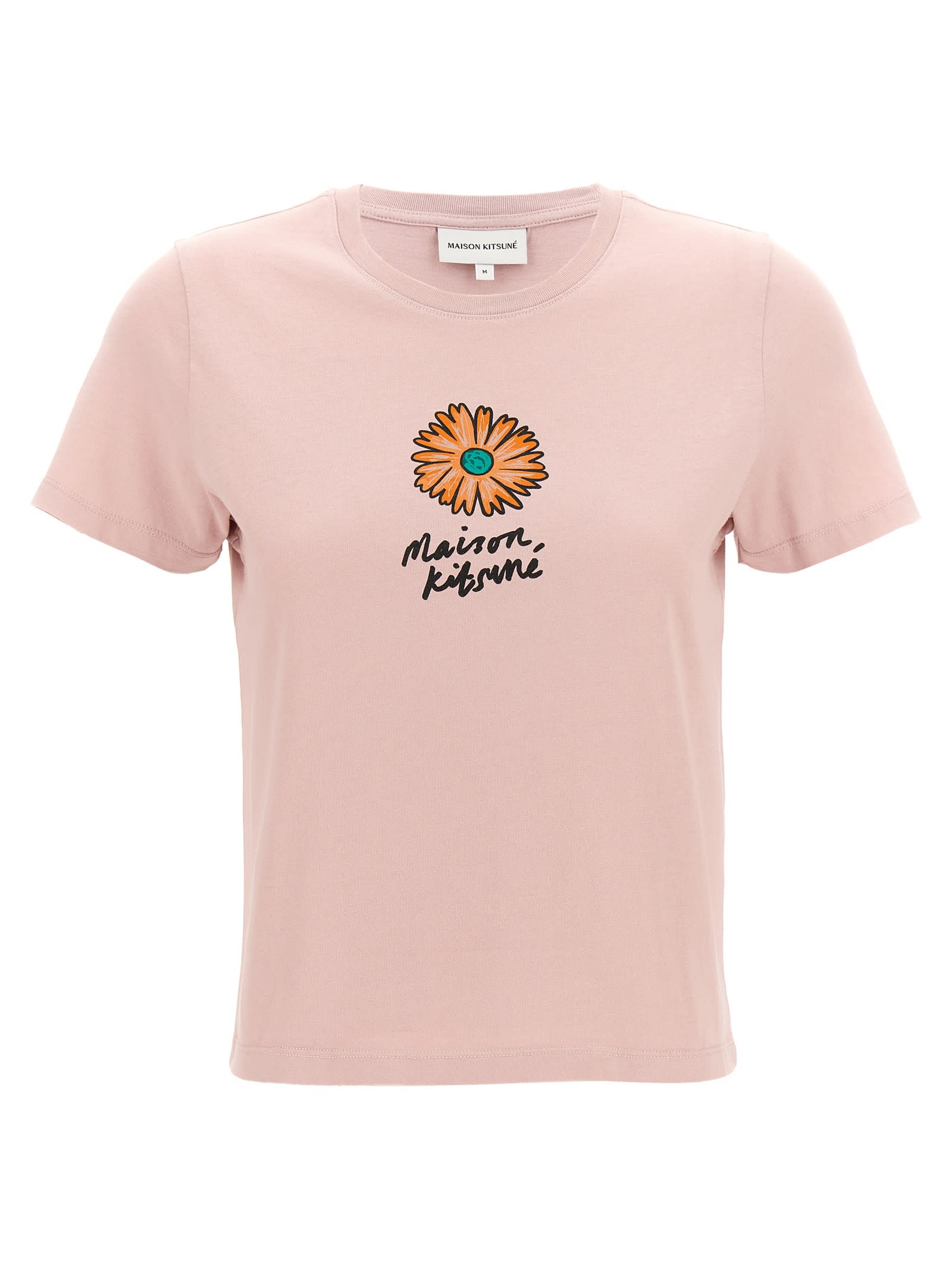 Shop Maison Kitsuné Floating Flower T-shirt In Pink