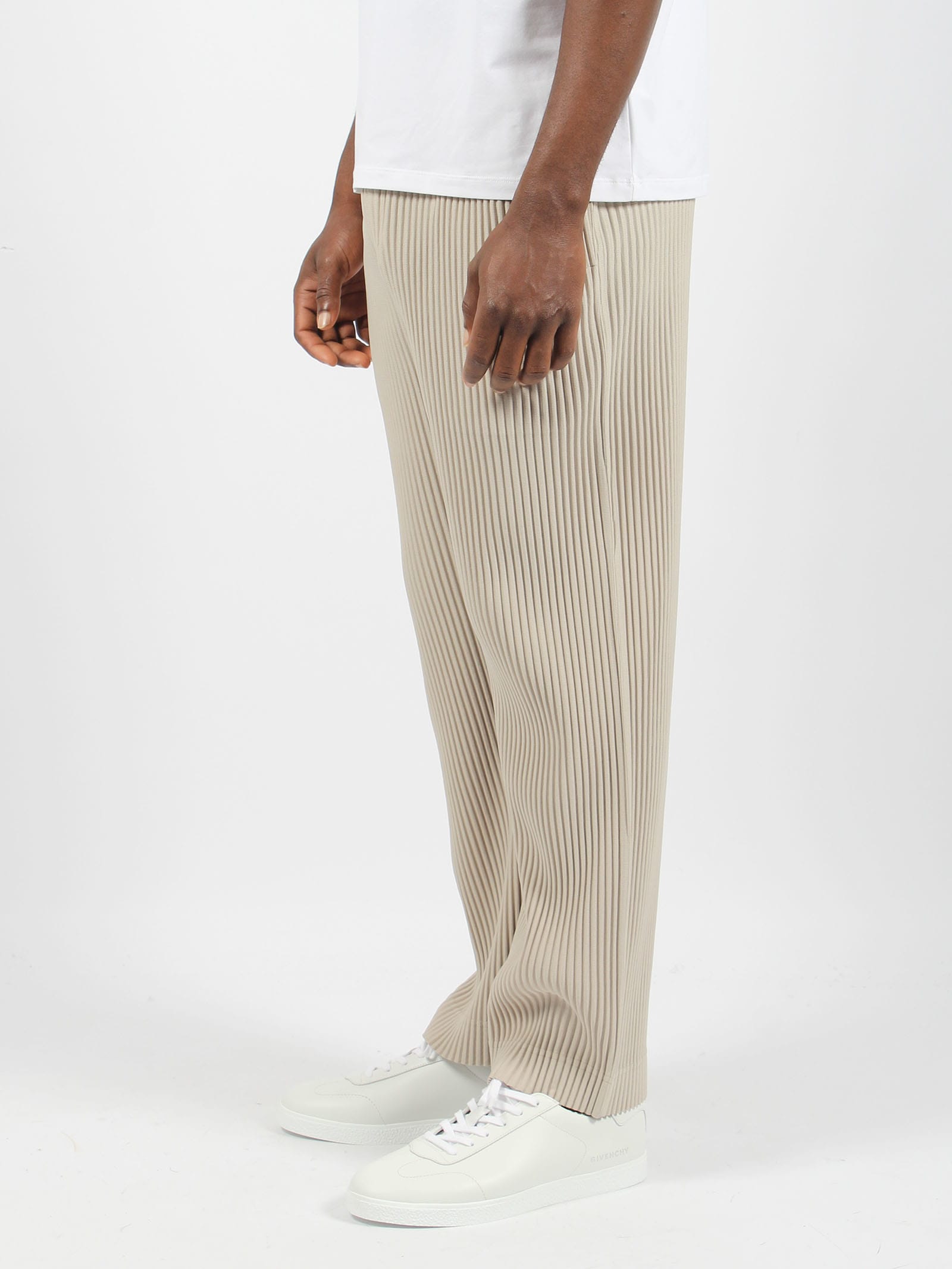Shop Issey Miyake Mc March Trousers In Linen Beige