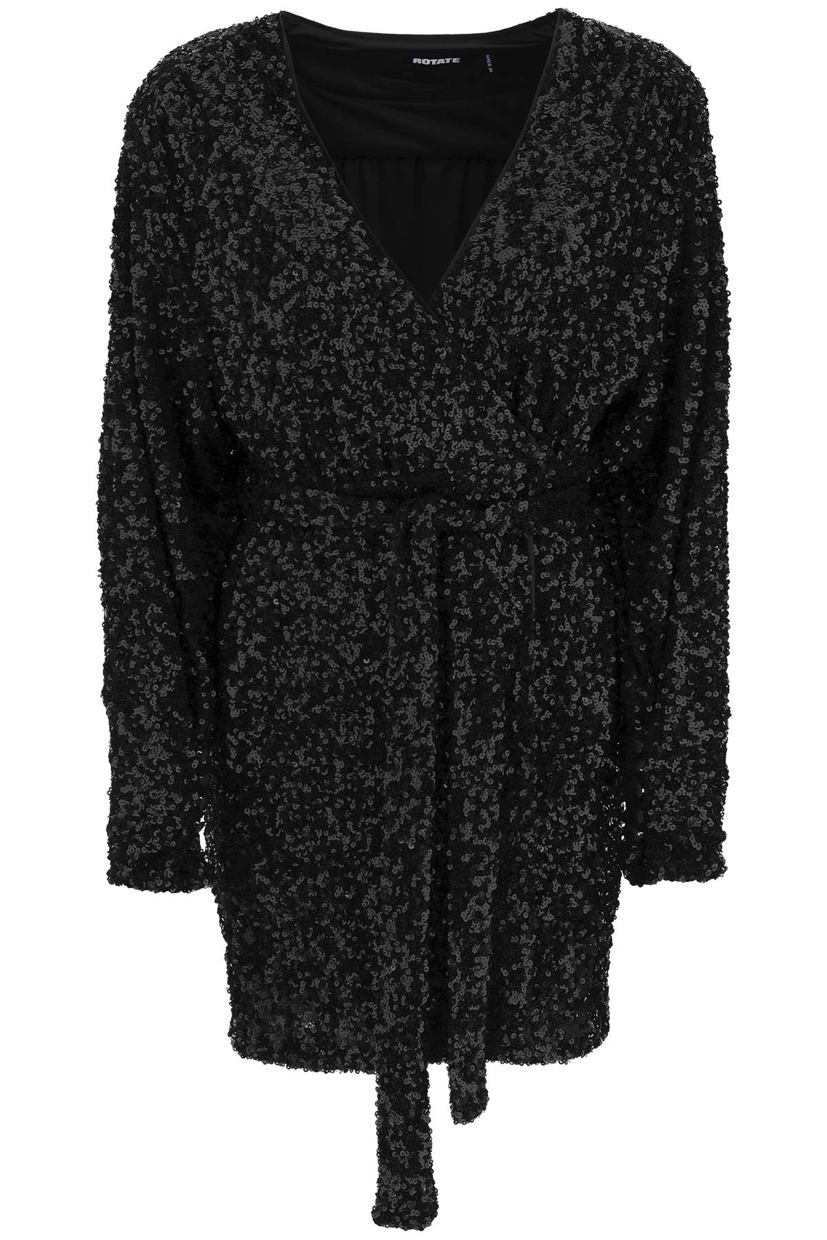 Shop Rotate Birger Christensen Samantha Sequined Mini Dress In Black (black)
