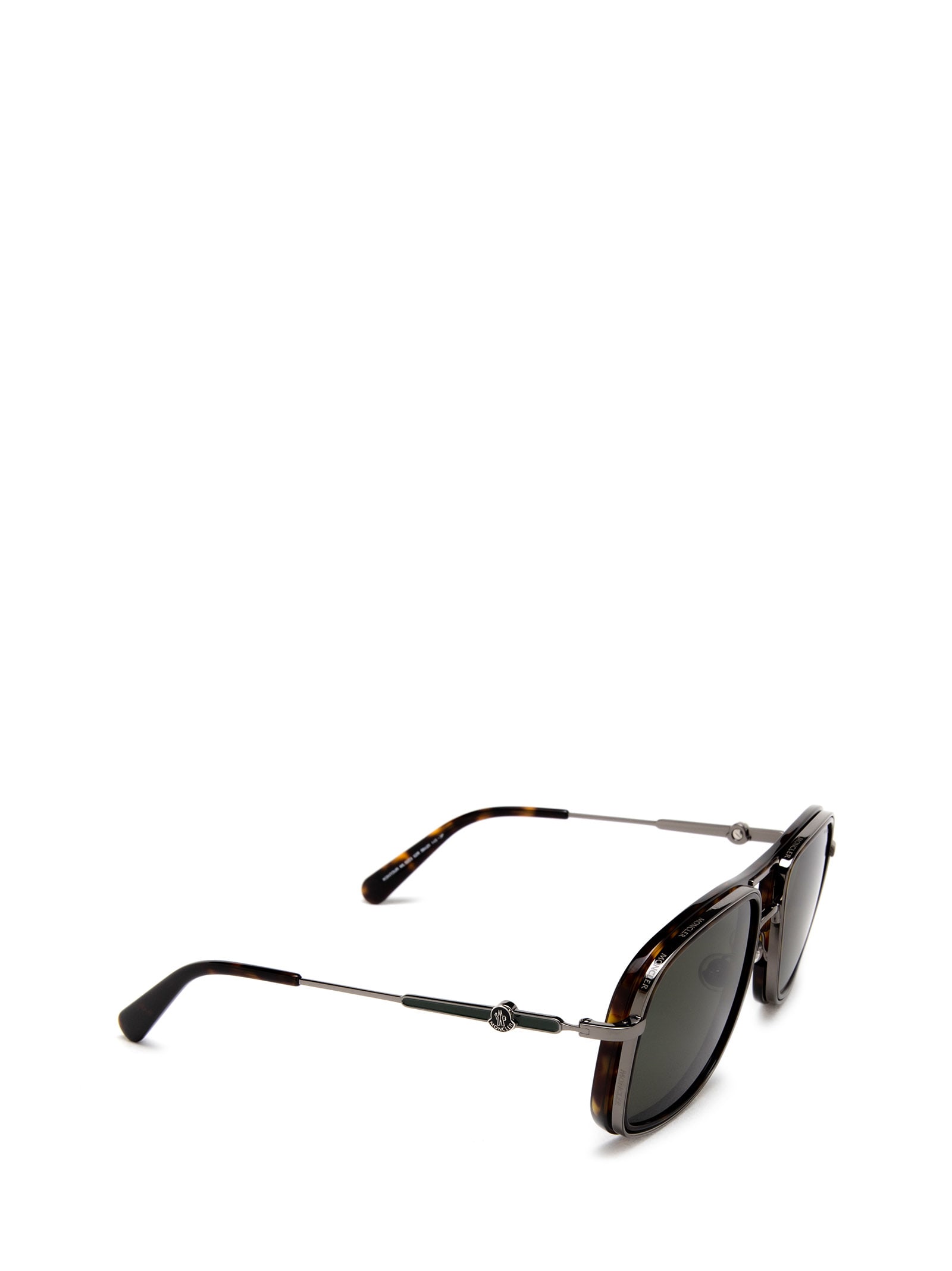 Shop Moncler Ml0223 Dark Havana Sunglasses