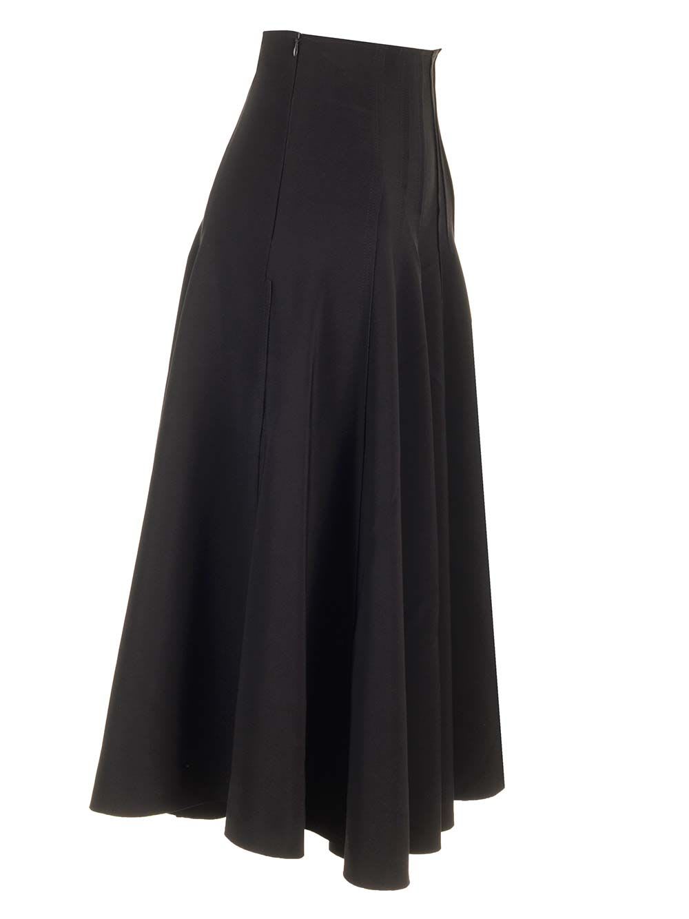 Shop Norma Kamali Grace Skirt In Black