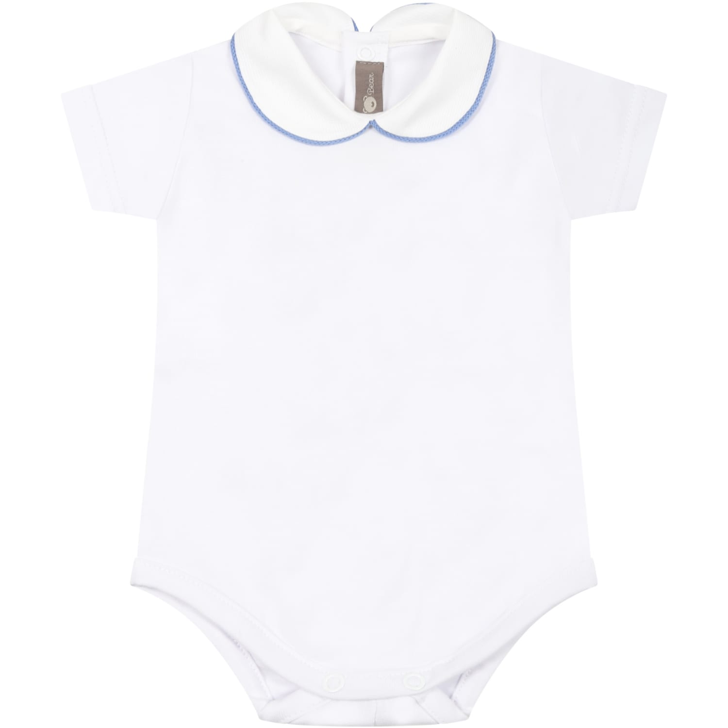 Little Bear White Body For Baby Boy With Azure Details