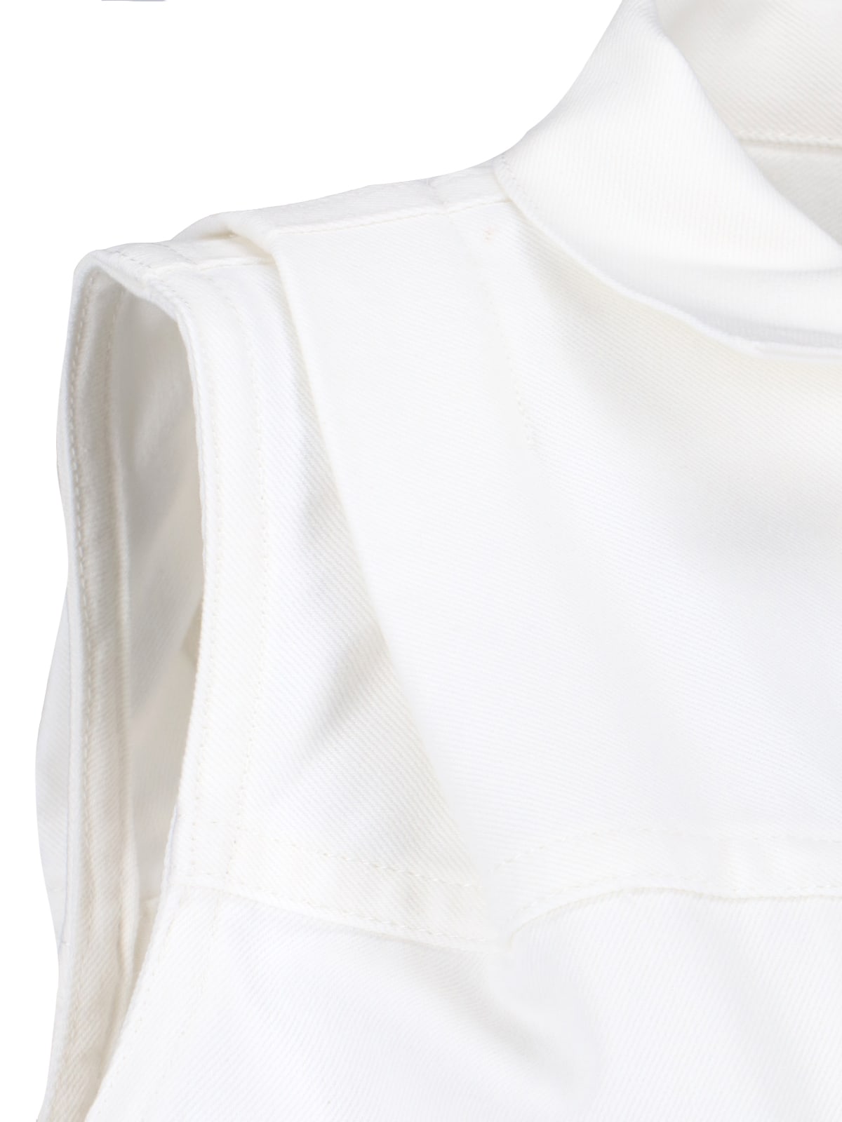Shop Sacai Sleeveless Shirt Jacket In White