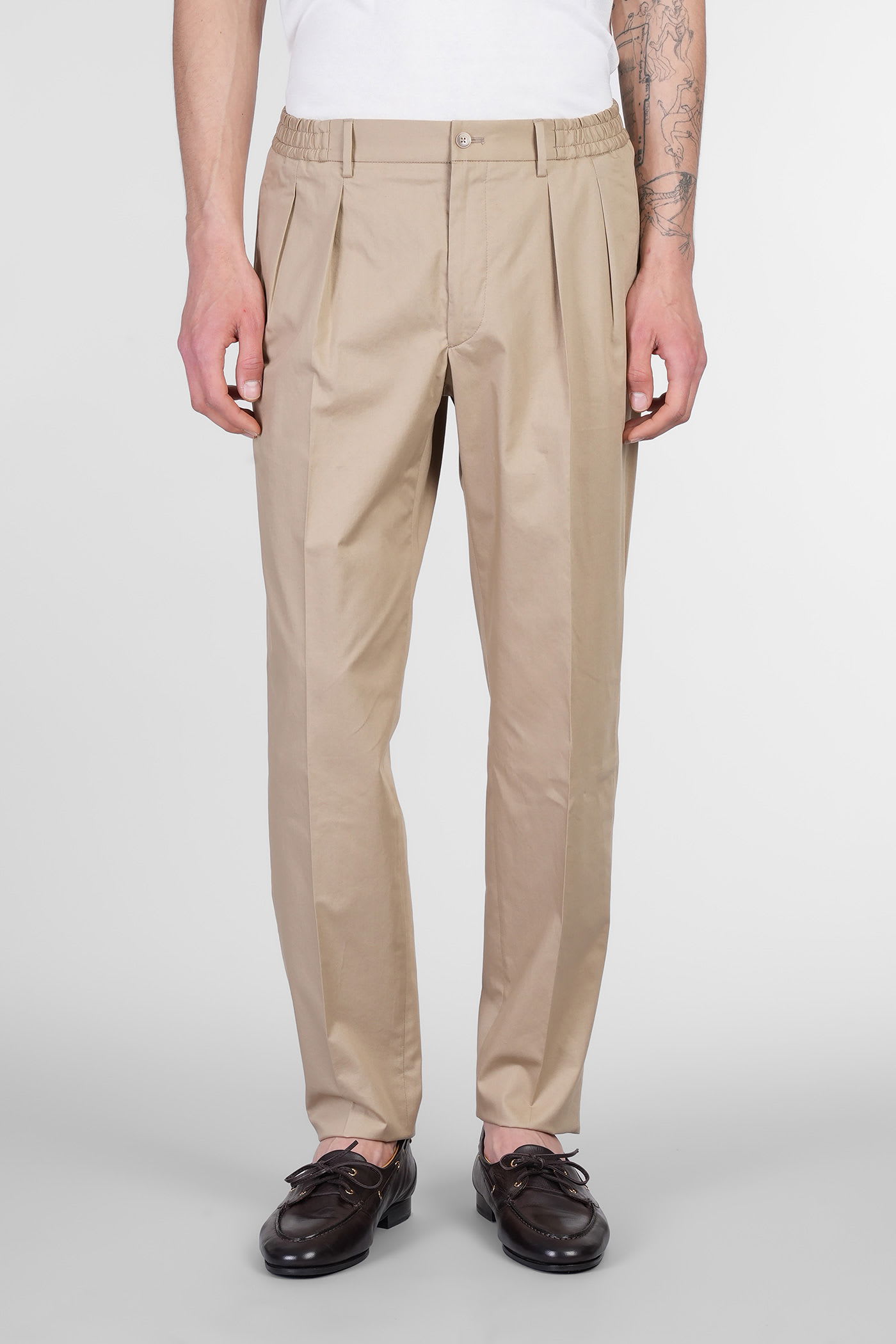 Tagliatore 0205 P-gord24 Pants In Beige Cotton