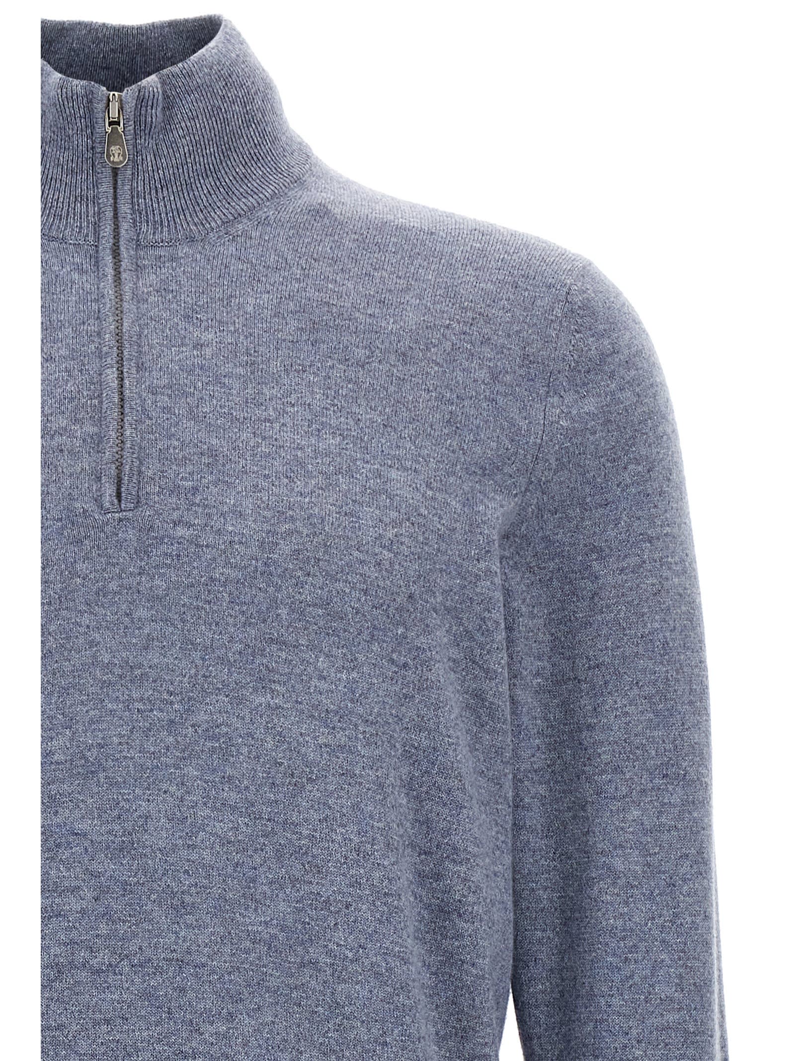 Shop Brunello Cucinelli Cashmere Turtleneck Sweater In Light Blue