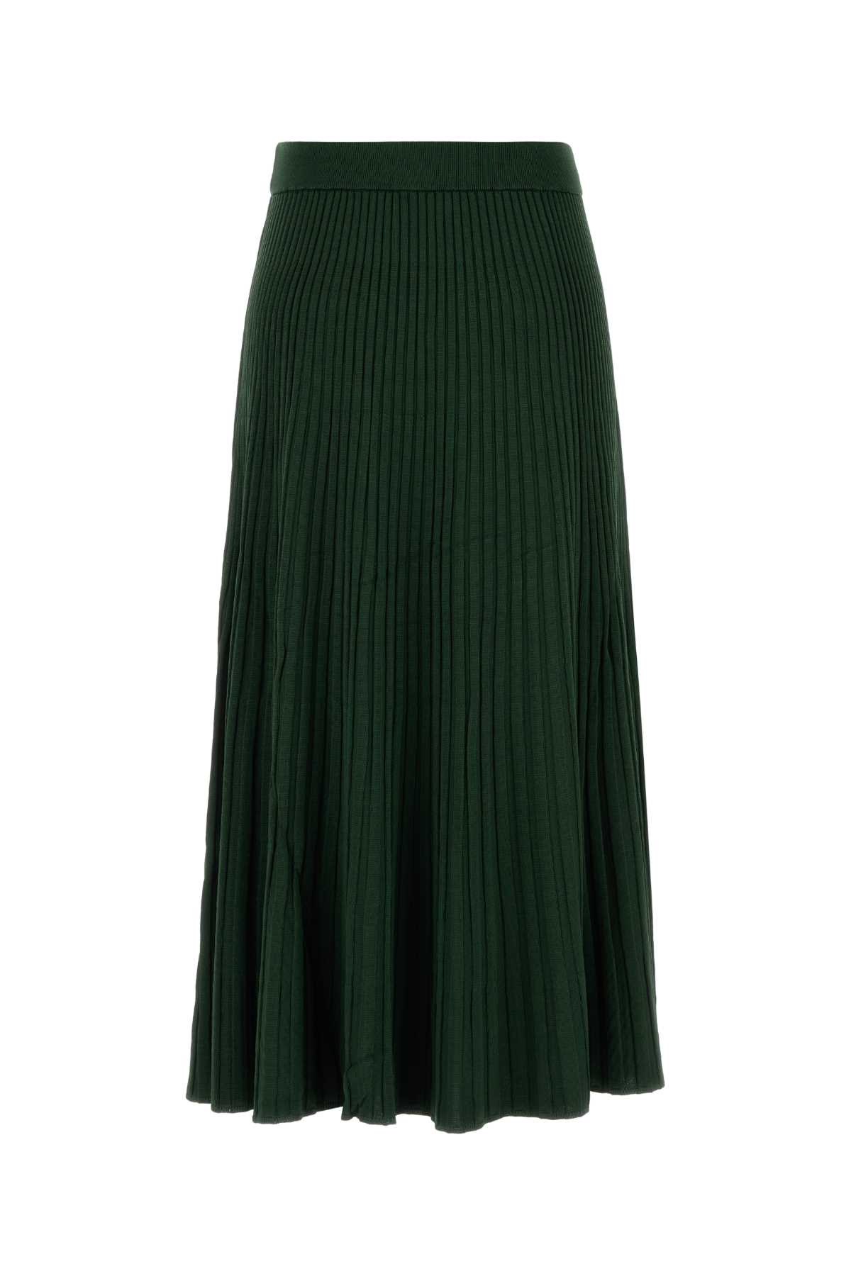 Zimmermann Dark Green Viscose Blend Skirt In Green