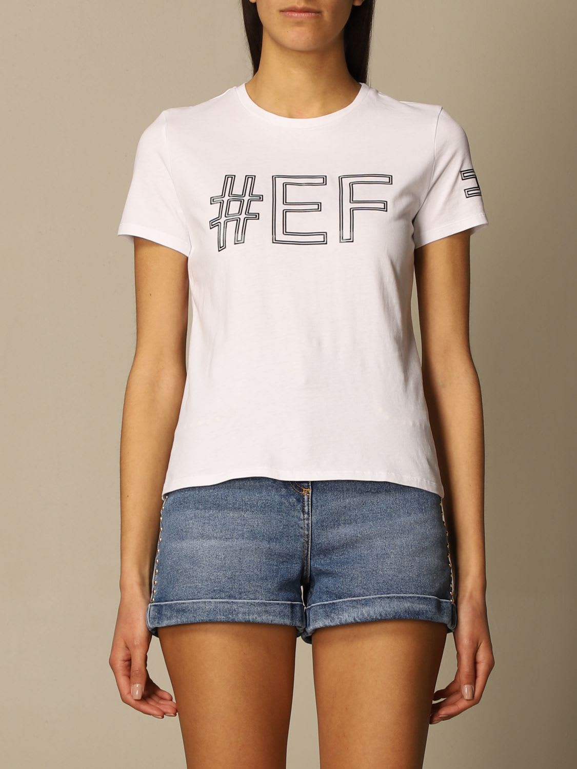 Elisabetta Franchi T-shirt Elisabetta Franchi Cotton T-shirt With Hashtag Logo
