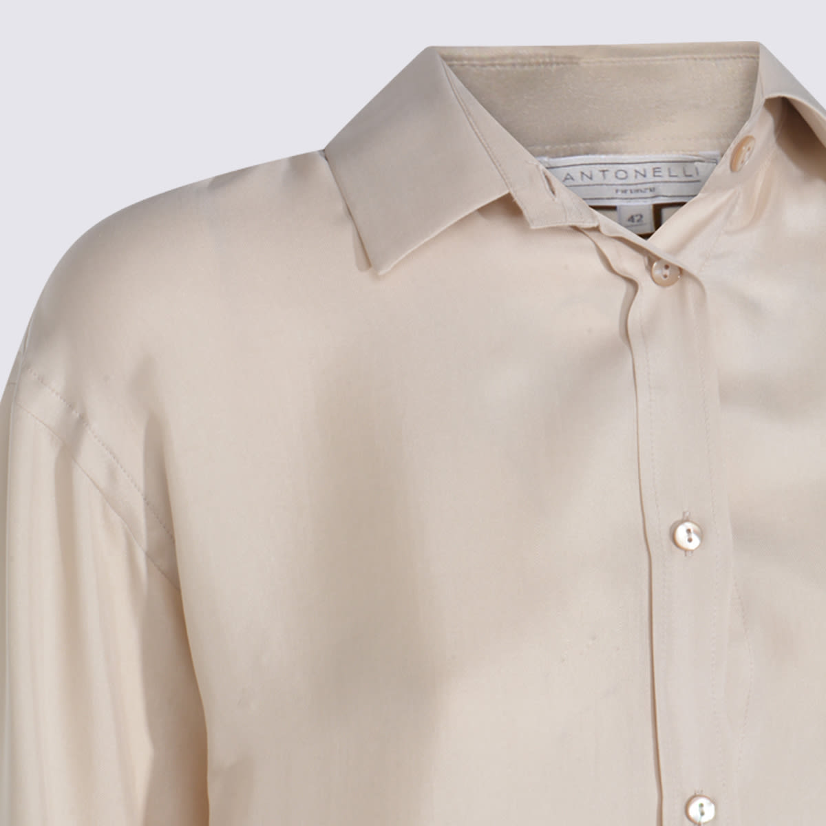Antonelli Button-down Long-sleeved Shirt In Brown