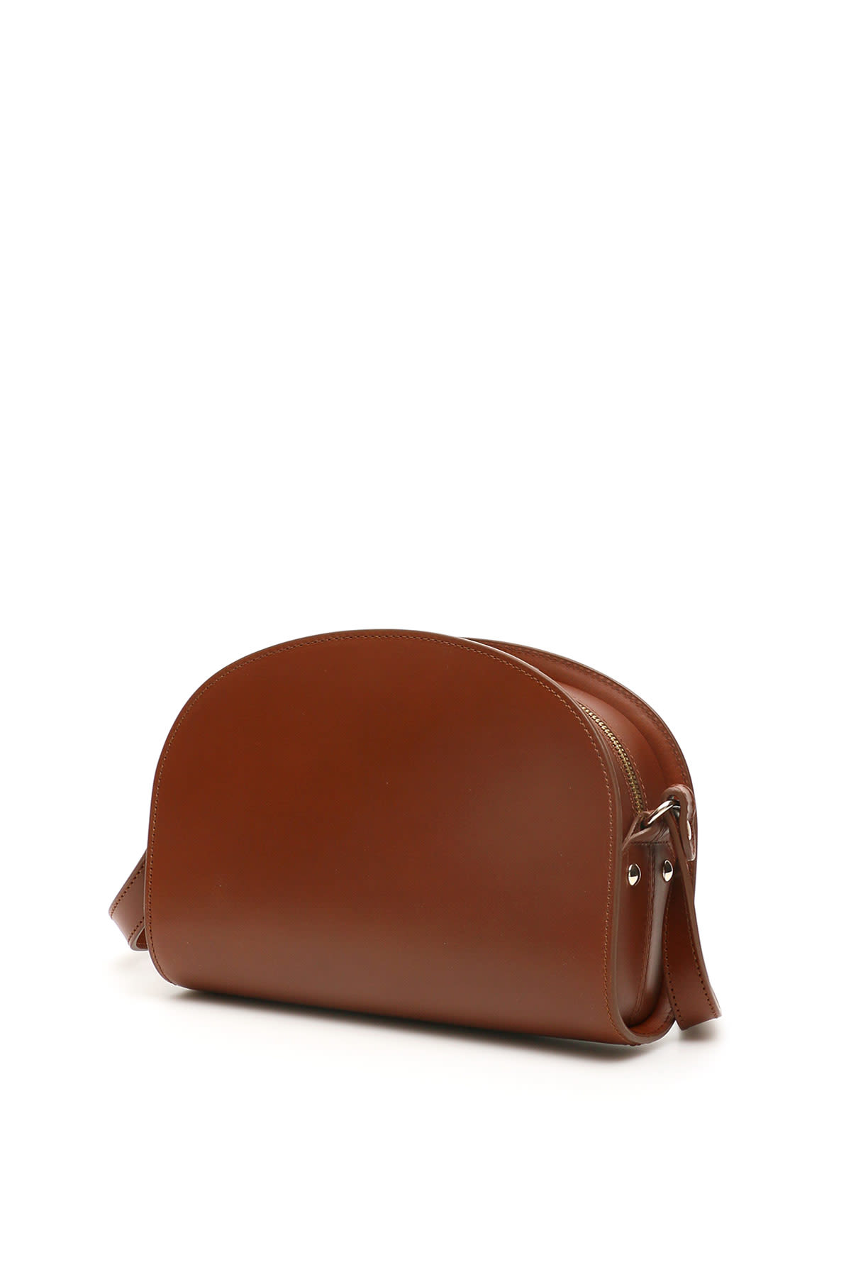 Shop Apc Demi-lune Crossbody Bag In Noisette (brown)