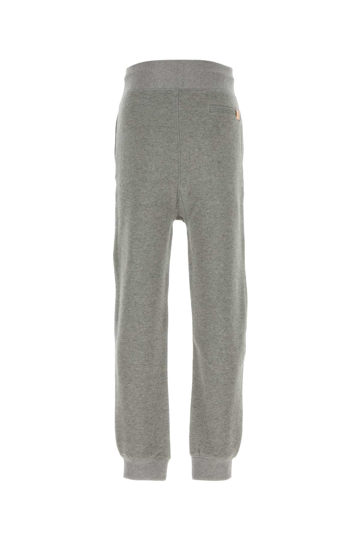 Shop Loewe Grey Cotton Blend Joggers In Leadgrey