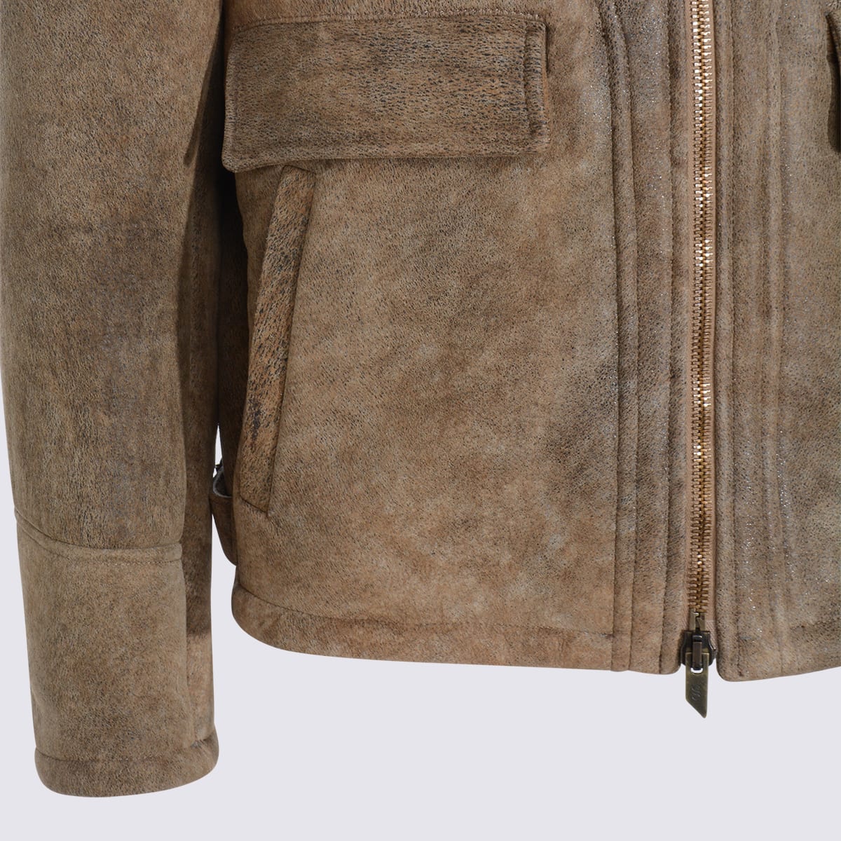 Salvatore Santoro Brown Leather Jacket In Brown