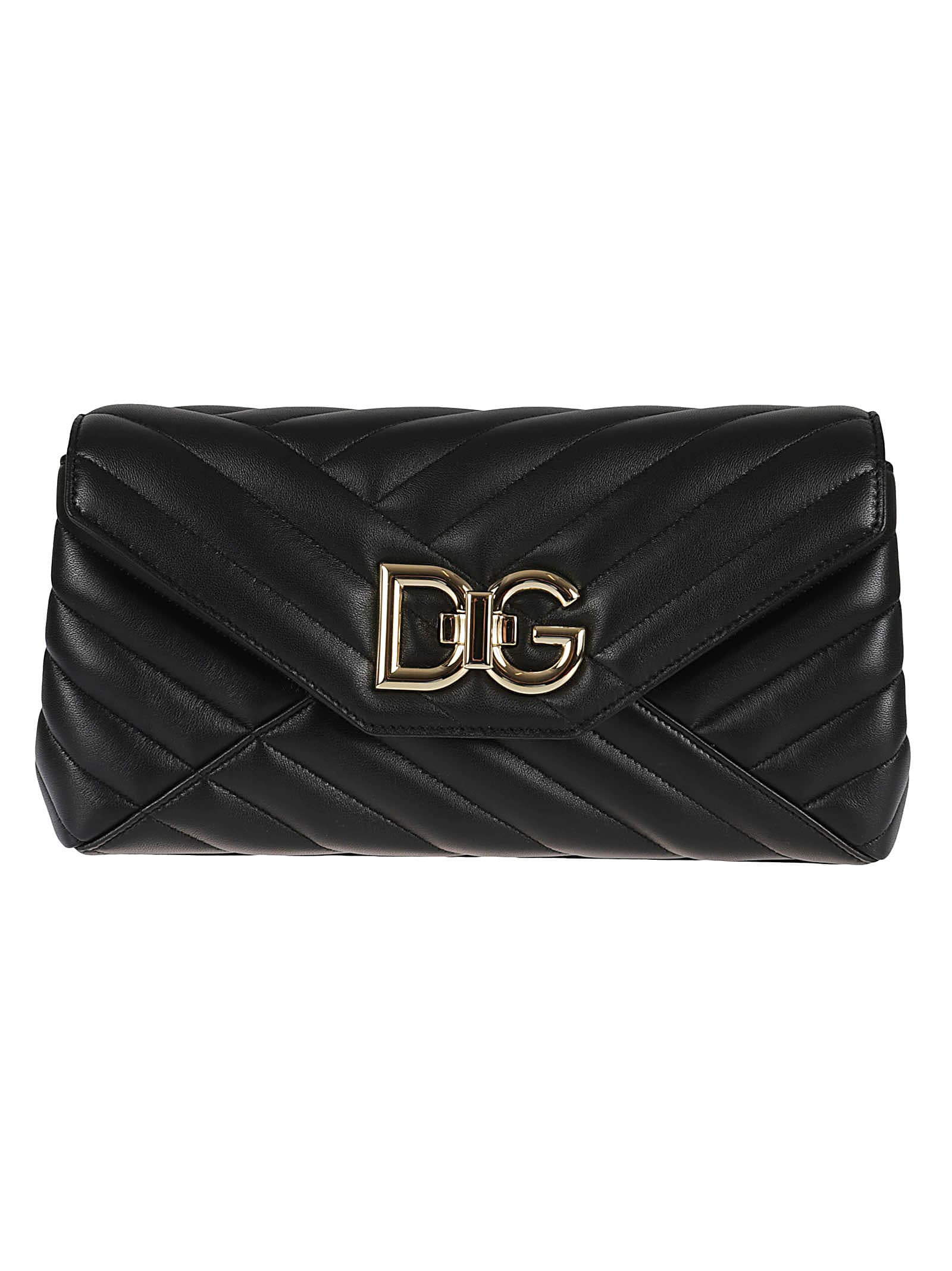 Dolce & Gabbana Logo Quilted Envelope Shoulder Bag