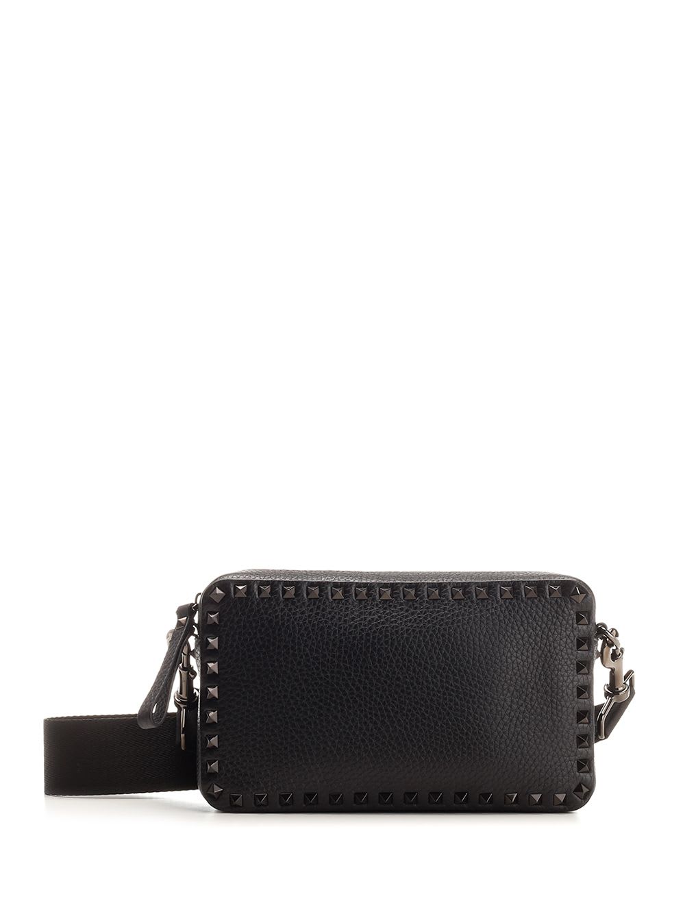 Shop Valentino Rockstud Shoulder Bag In Black