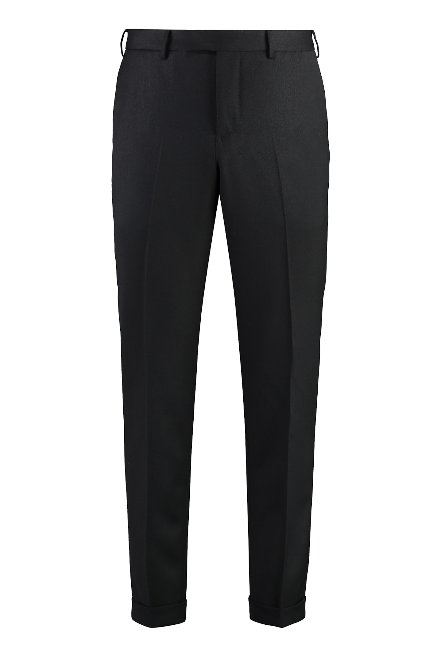 Shop Pt Torino Travel Wool Blend Trousers In Black