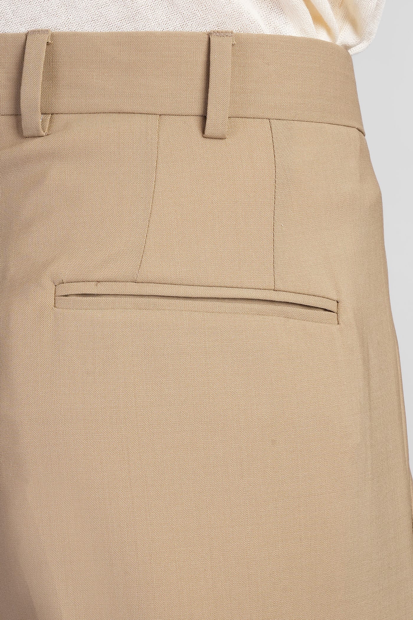 A Paper Kid Pants In Beige Wool In Beige