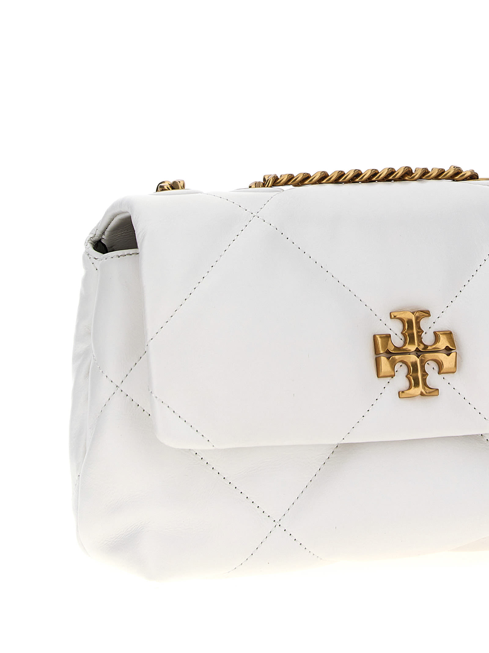 Shop Tory Burch Kira Diamond Quilt Small Shoulder Bag In White