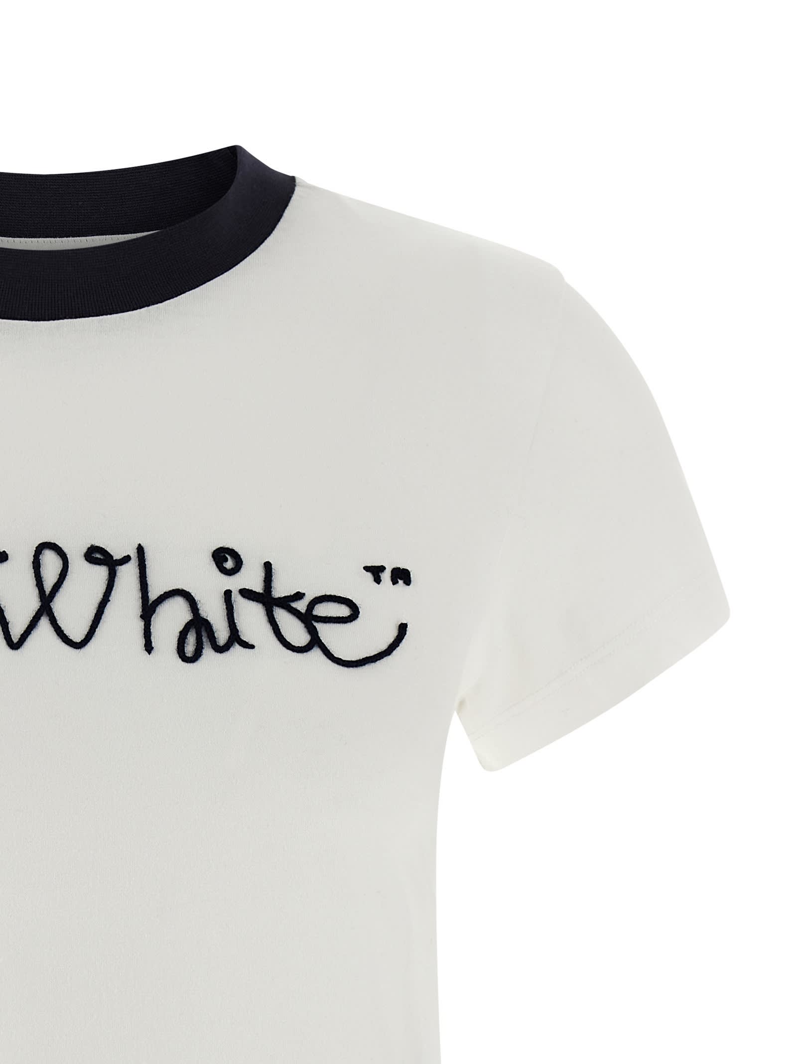 Off-white Script Logo Short Sleeve T-shirt In White