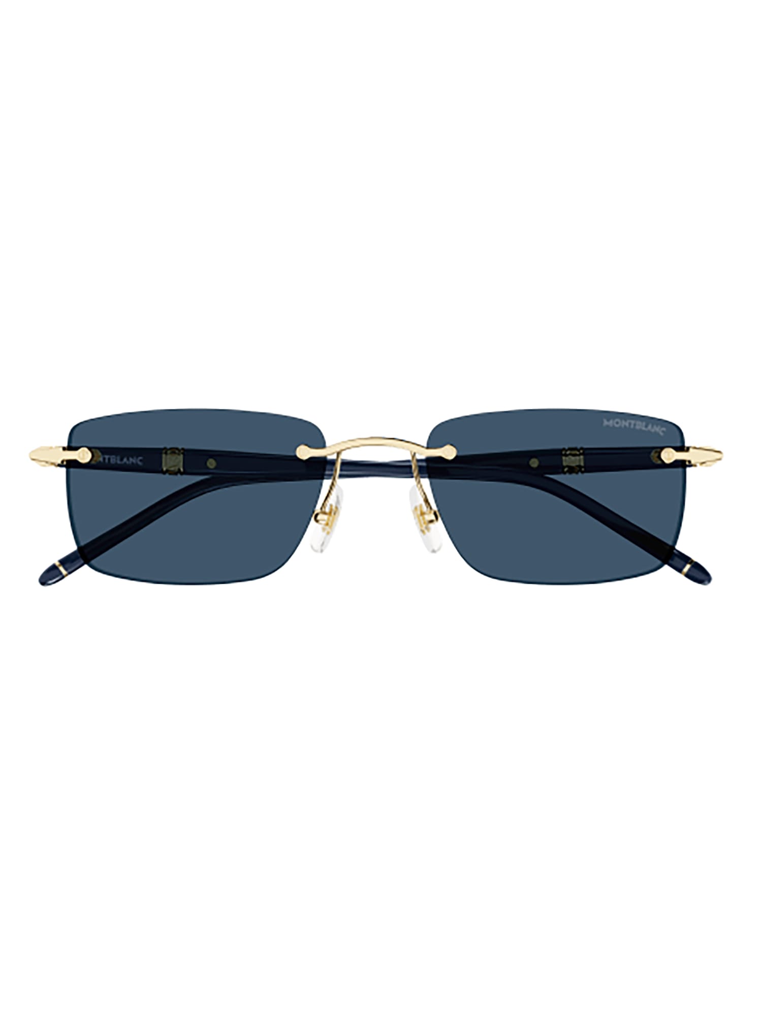 Shop Montblanc Mb0344s Sunglasses In Gold Blue Blue