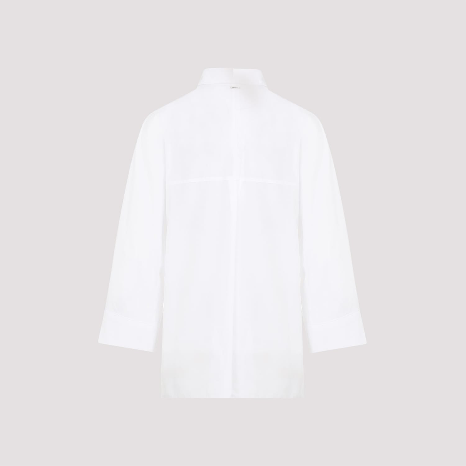 Shop 's Max Mara Delfina Popeline Shirt In Bianco