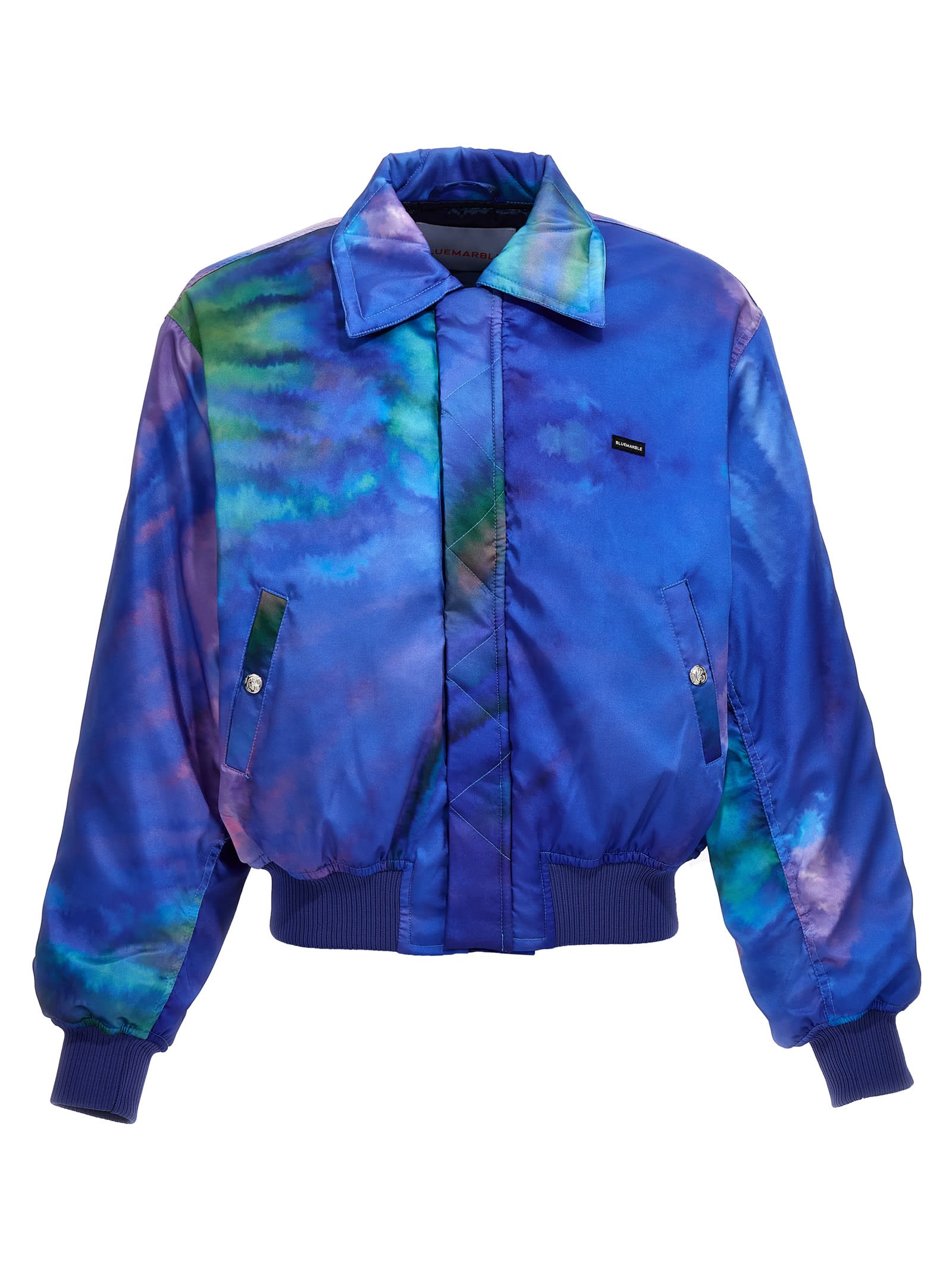 Shop Bluemarble Borealis Printed Bomber Jacket In Multicolor