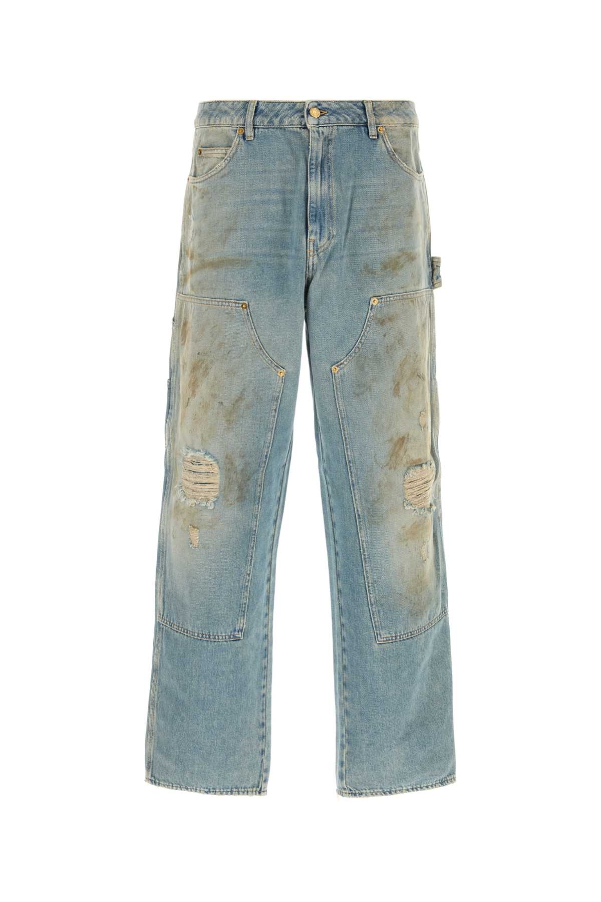 Golden Goose Sand Wash Jeans With A Distressed Effect In Blue