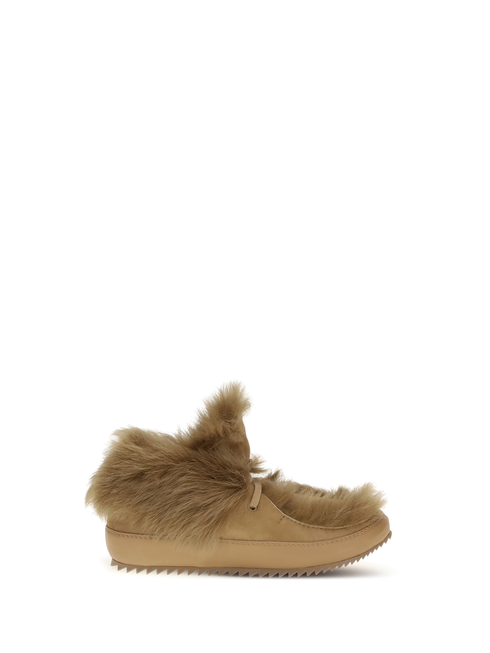 Pedro Garcia Jadine Fur-lined Mixed Leather Moccasins In Brown