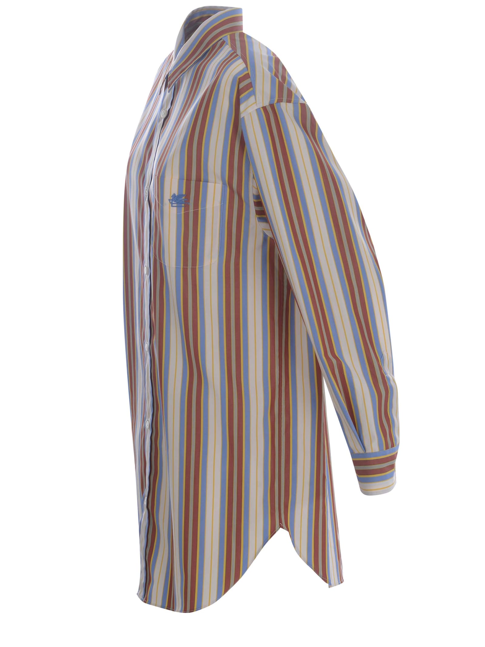 Shop Etro Shirt  Stripes Made Of Cotton In Multicolor