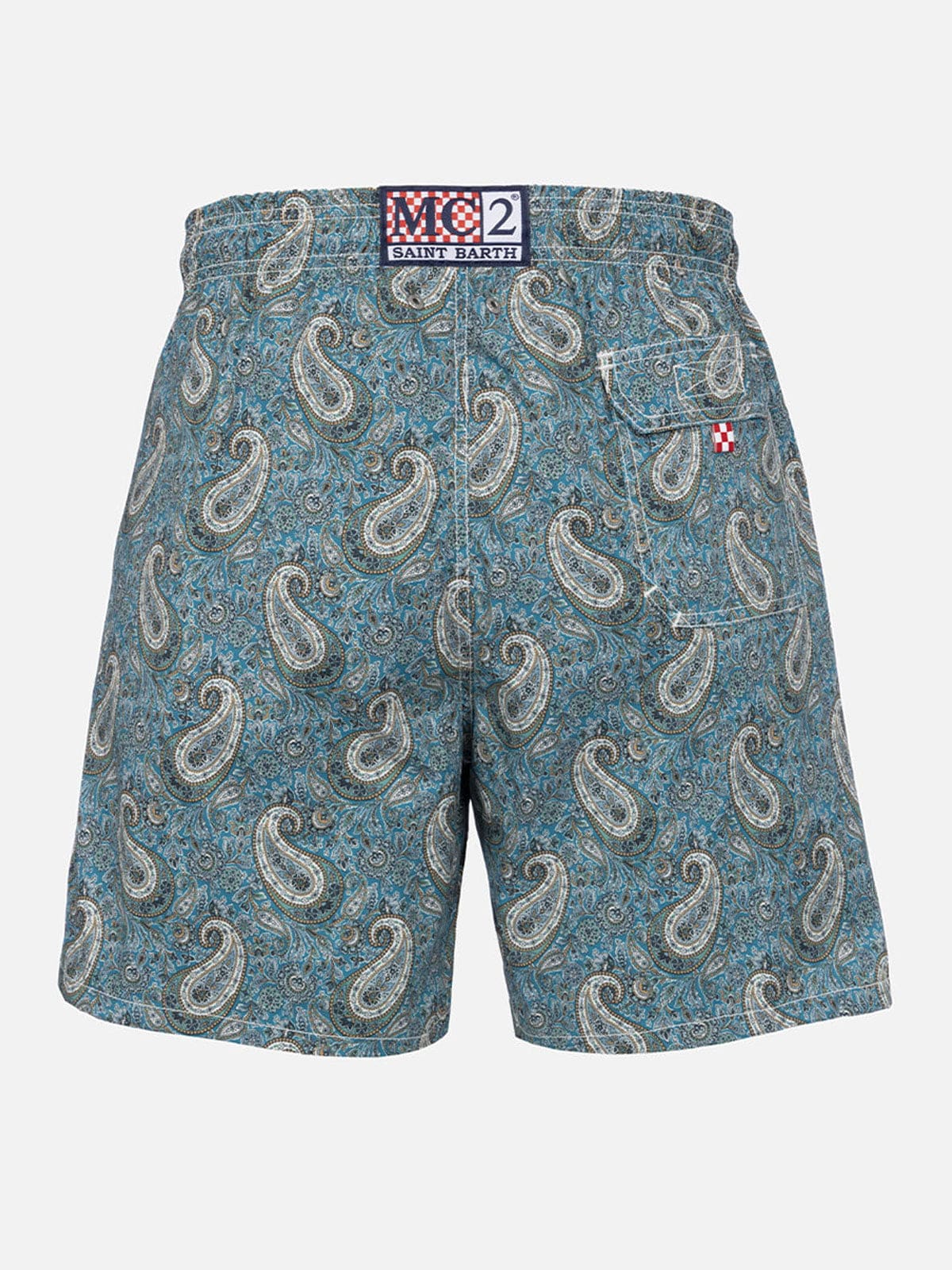 Mc2 Saint Barth Gustavia Paisley-print Swim Shorts In Green