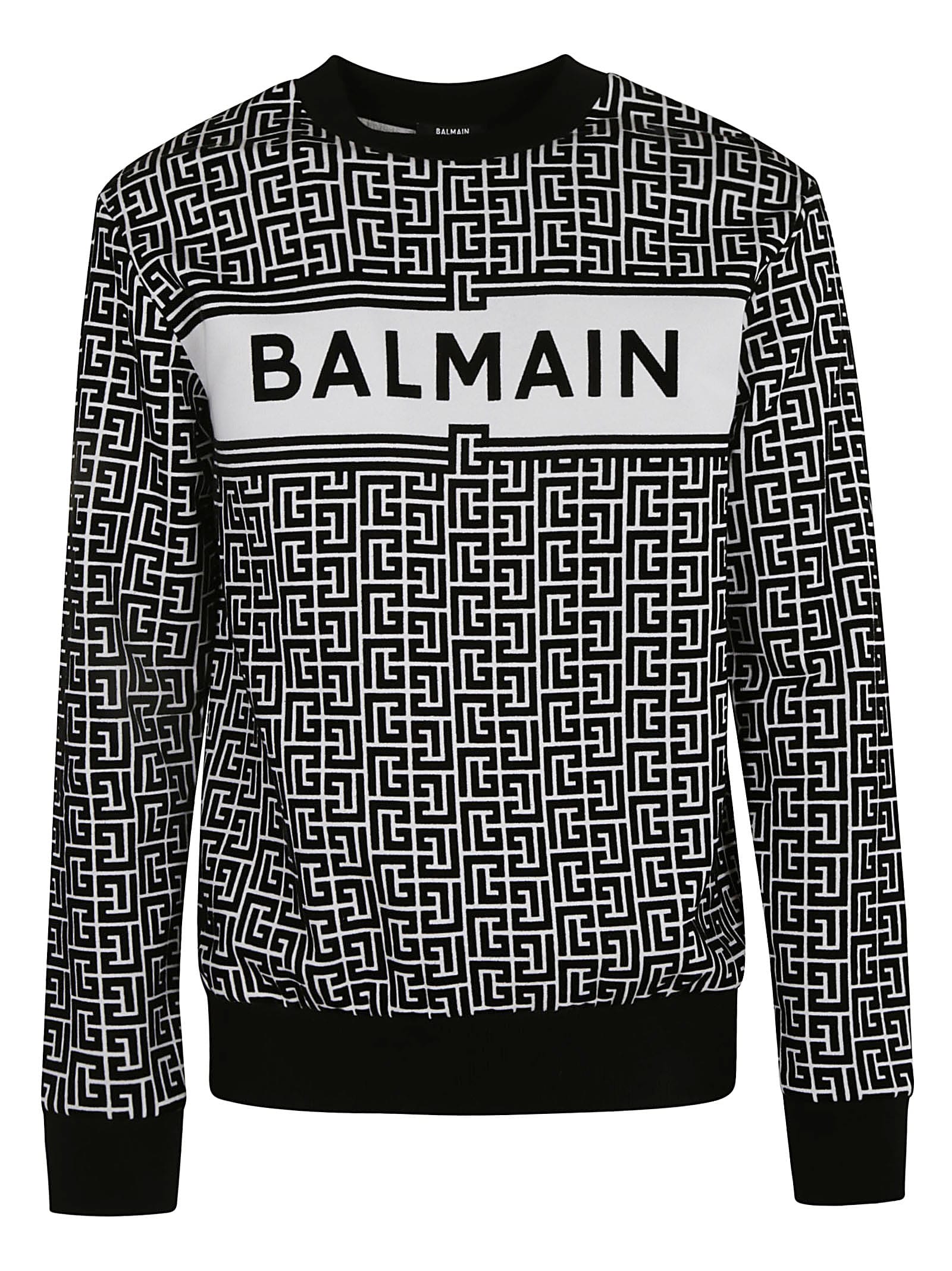 Balmain Logo Print Ribbed Sweatshirt