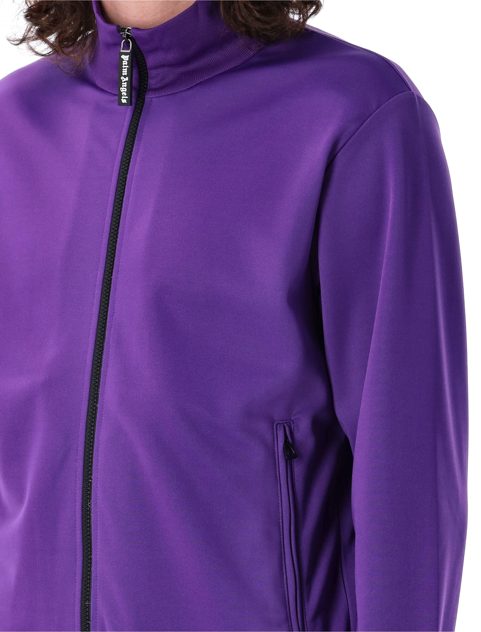 Palm Angels Curved Logo Track Jacket In Purple