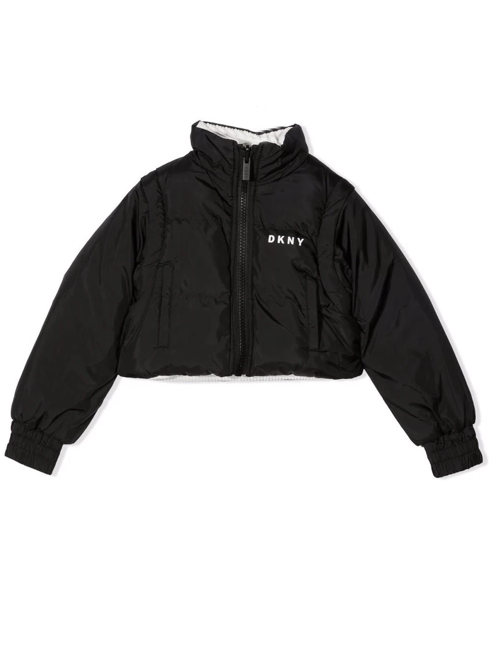 DKNY Black And White Reversible Padded Jacket