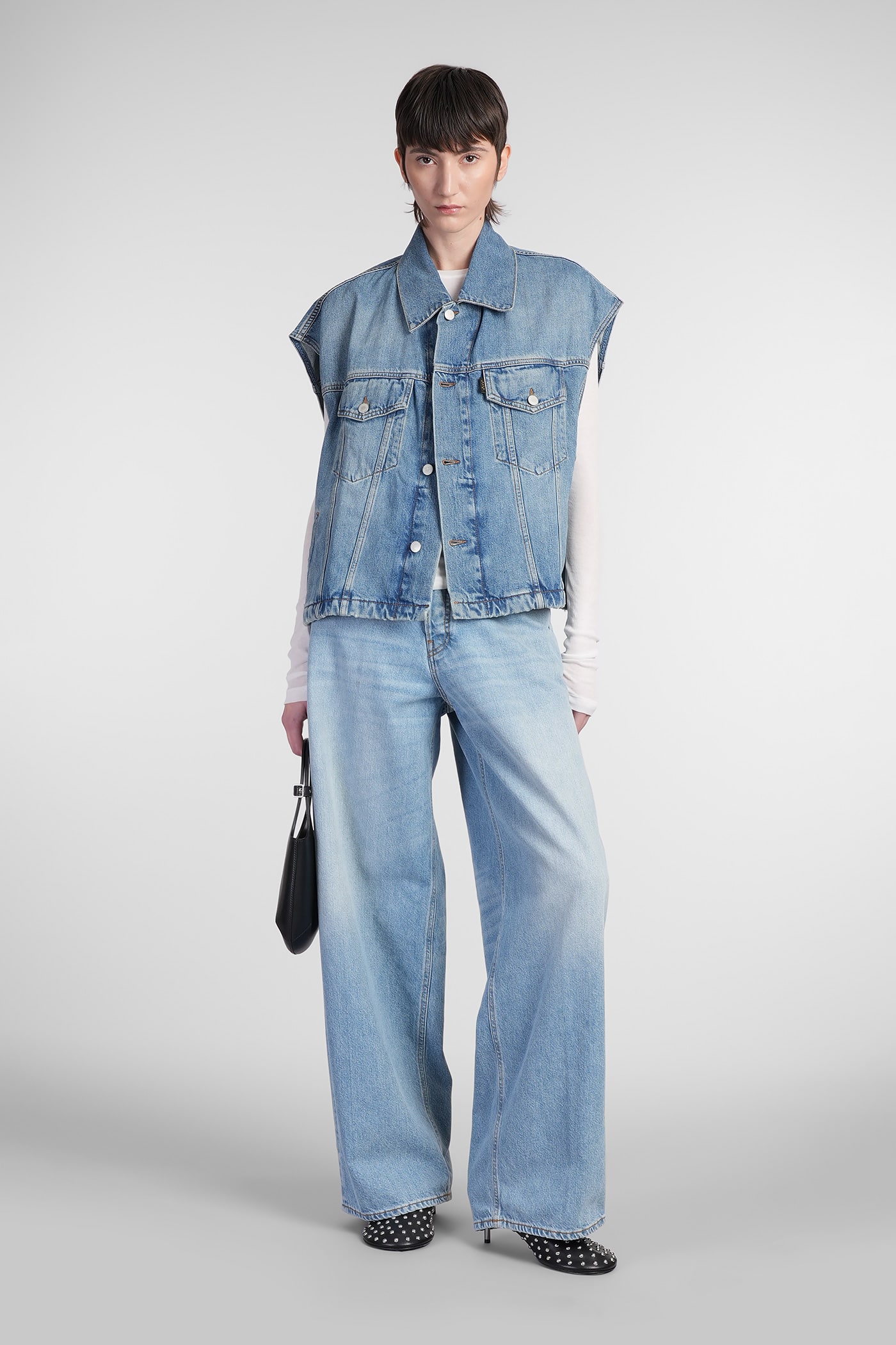 Haikure Womens Lagoon Wash Peace Lagoon Wide-leg Denim Jeans In Blue